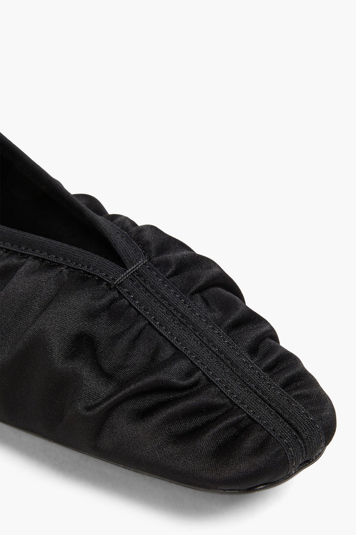Toteme Gathered Satin Flats Black Women's