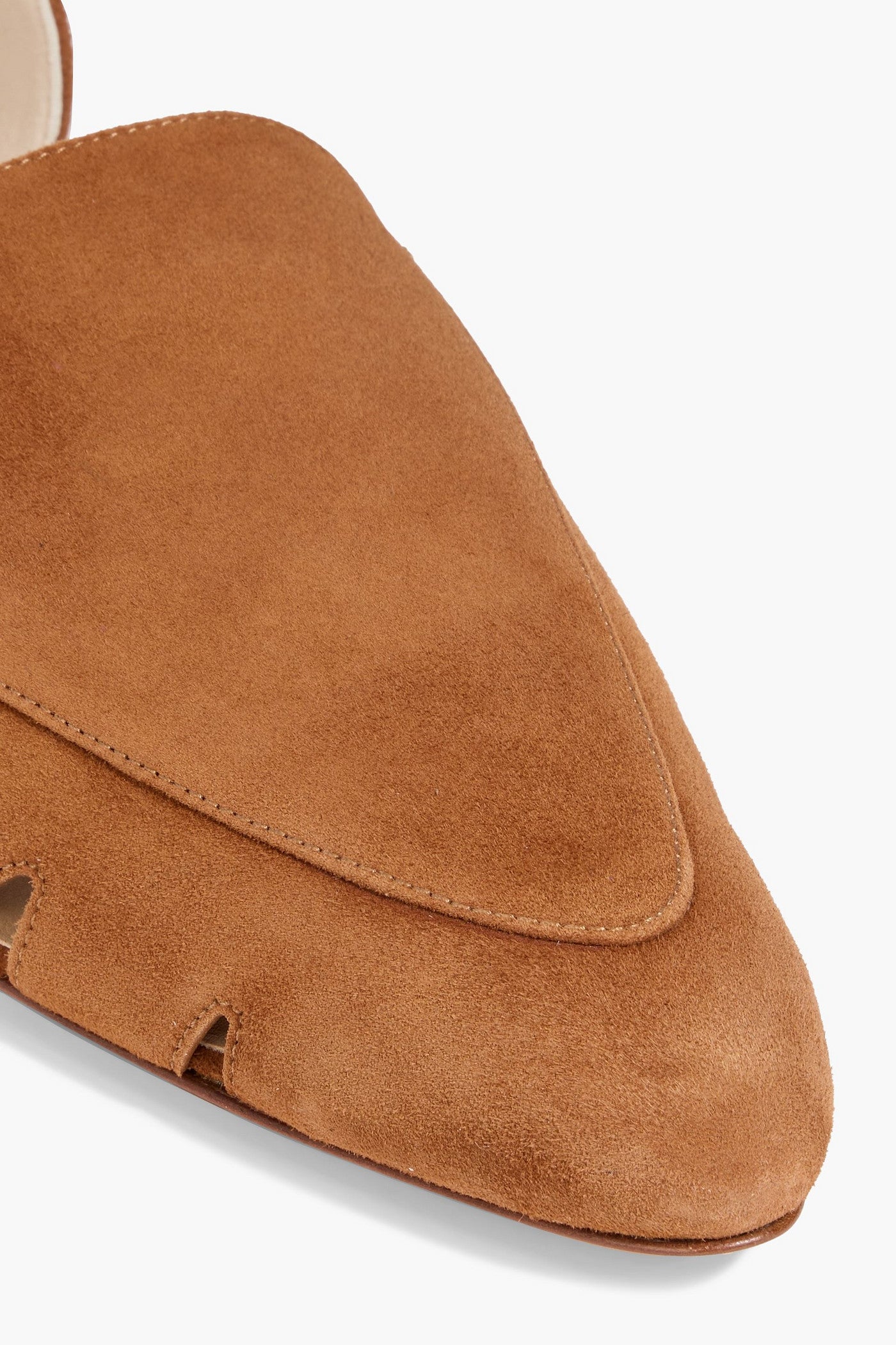 Gabriela Hearst Rory Suede Point-Toe Flats Tan Women's