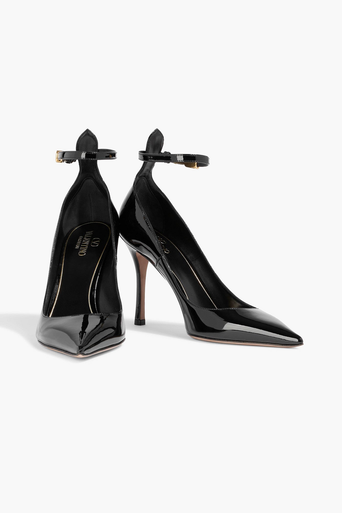Valentino Garavani Tan-Go Patent-Leather Pumps Black Women's