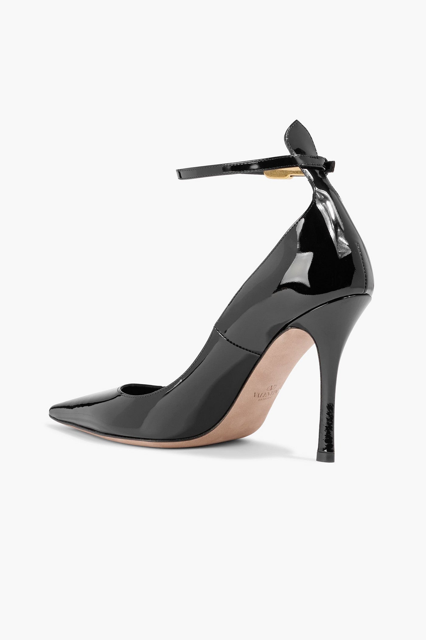Valentino Garavani Tan-Go Patent-Leather Pumps Black Women's