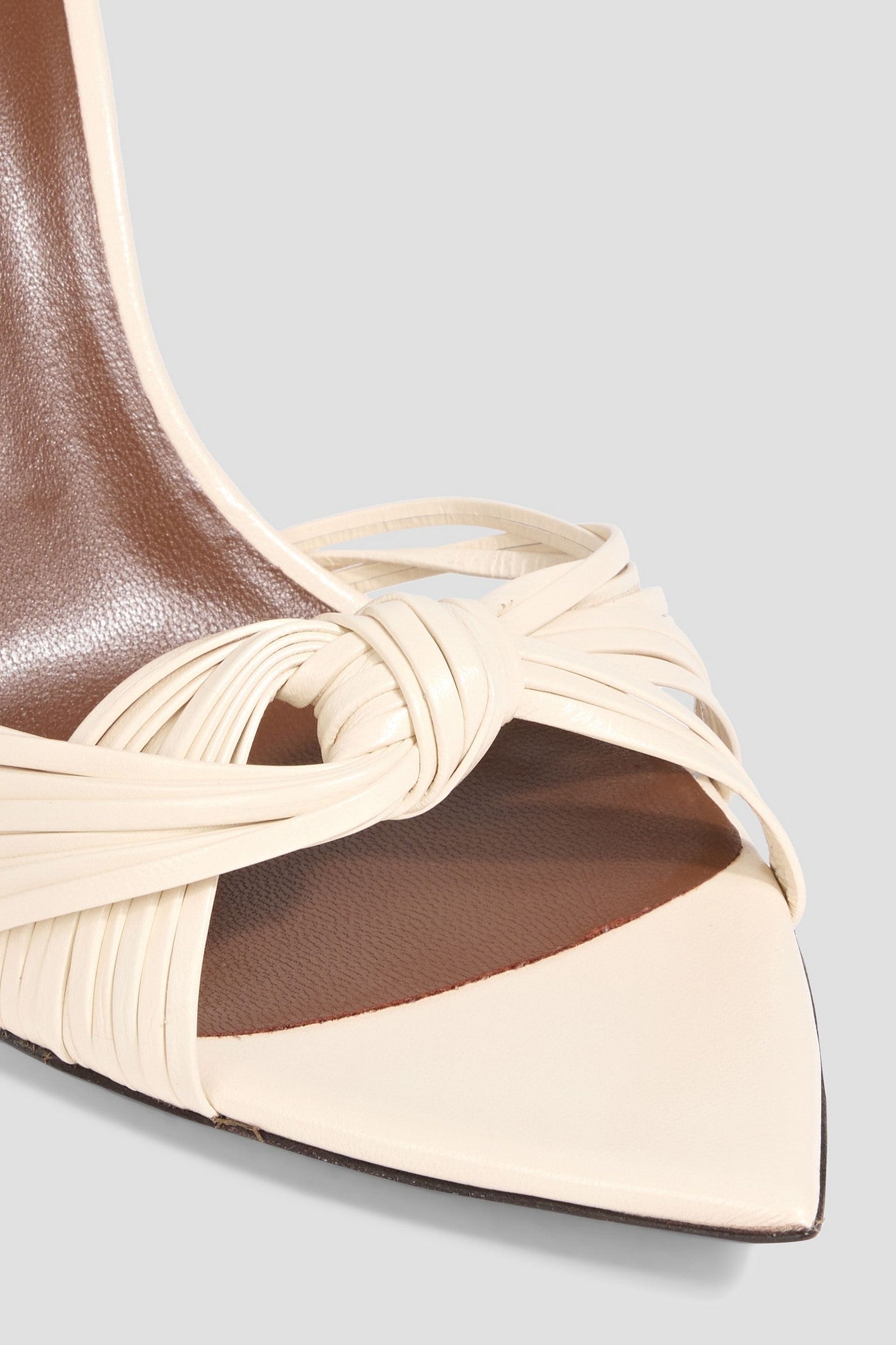 Giuseppe Zanotti Intriigo Knot 90 Leather Sandals Ivory Women's