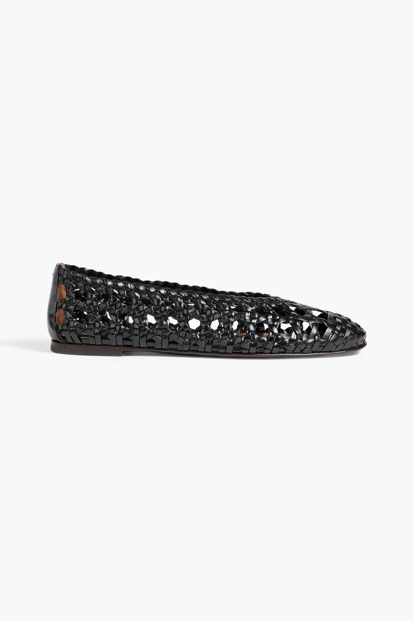 Giuseppe Zanotti Amanda 05 Woven Leather Ballet Flats Black Women's