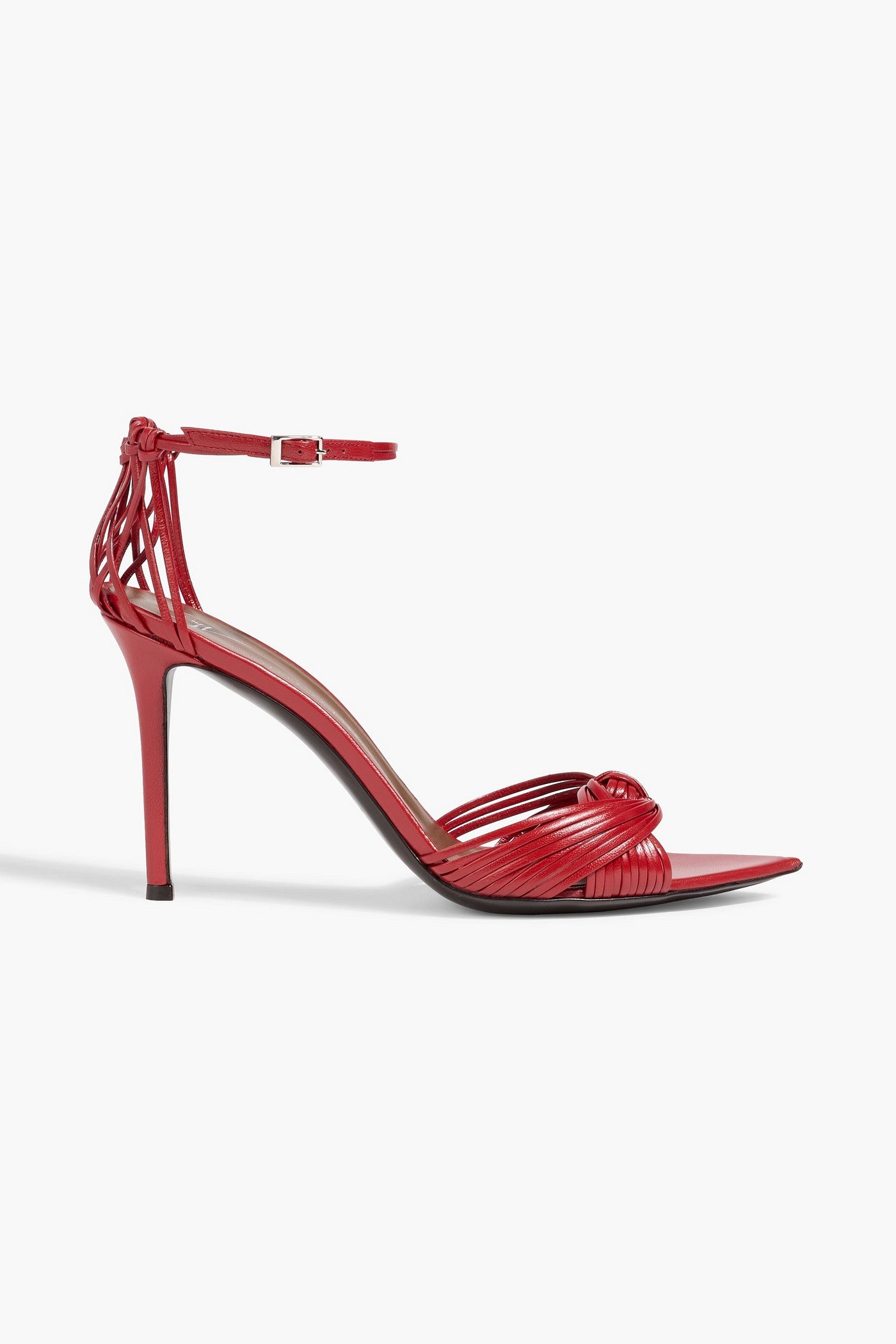 Giuseppe Zanotti Intriigo Knot 90 Leather Sandals Brick Women's