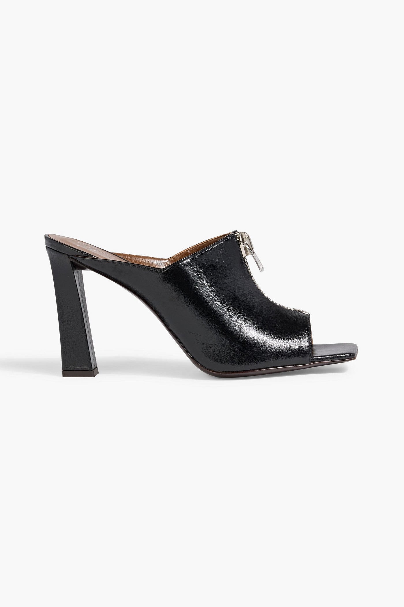 Giuseppe Zanotti Oraine 90 Zip-Detailed Leather Mules Black Women's