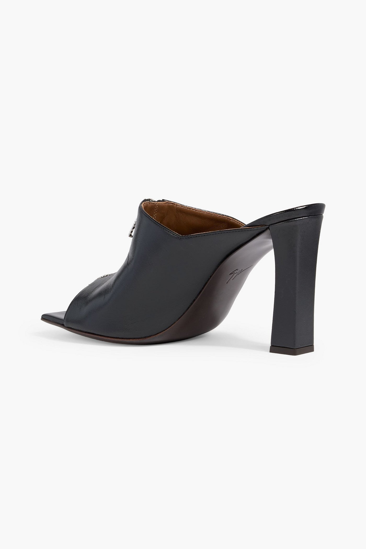 Giuseppe Zanotti Oraine 90 Zip-Detailed Leather Mules Black Women's