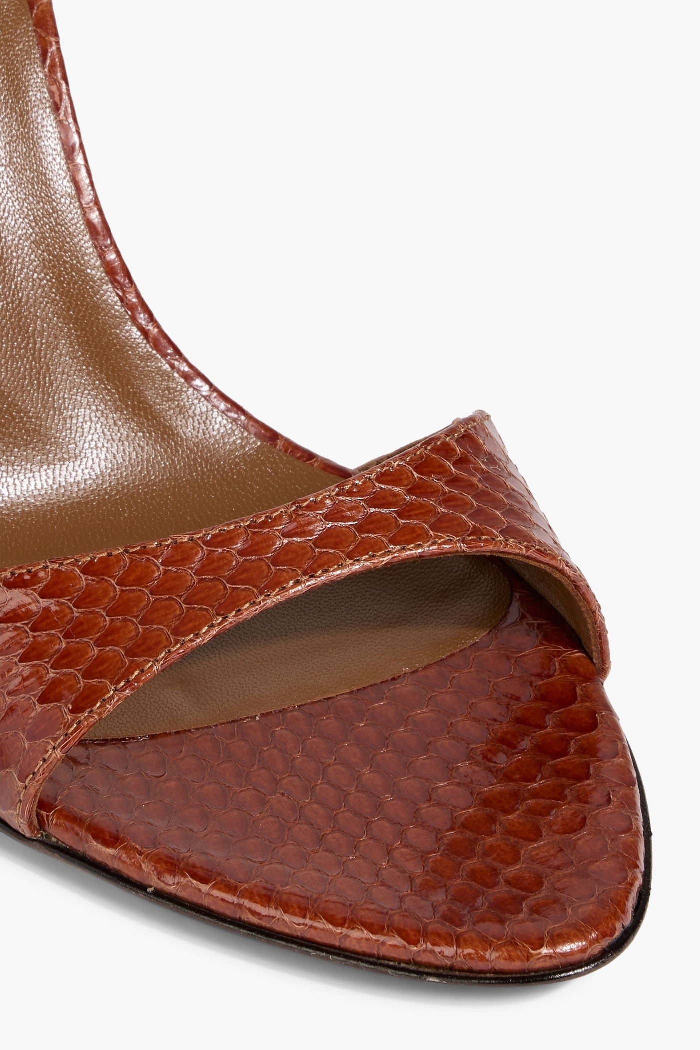 Giuseppe Zanotti Lilibeth 90 Snake-Effect Leather Slingback Sandals Brown Women's