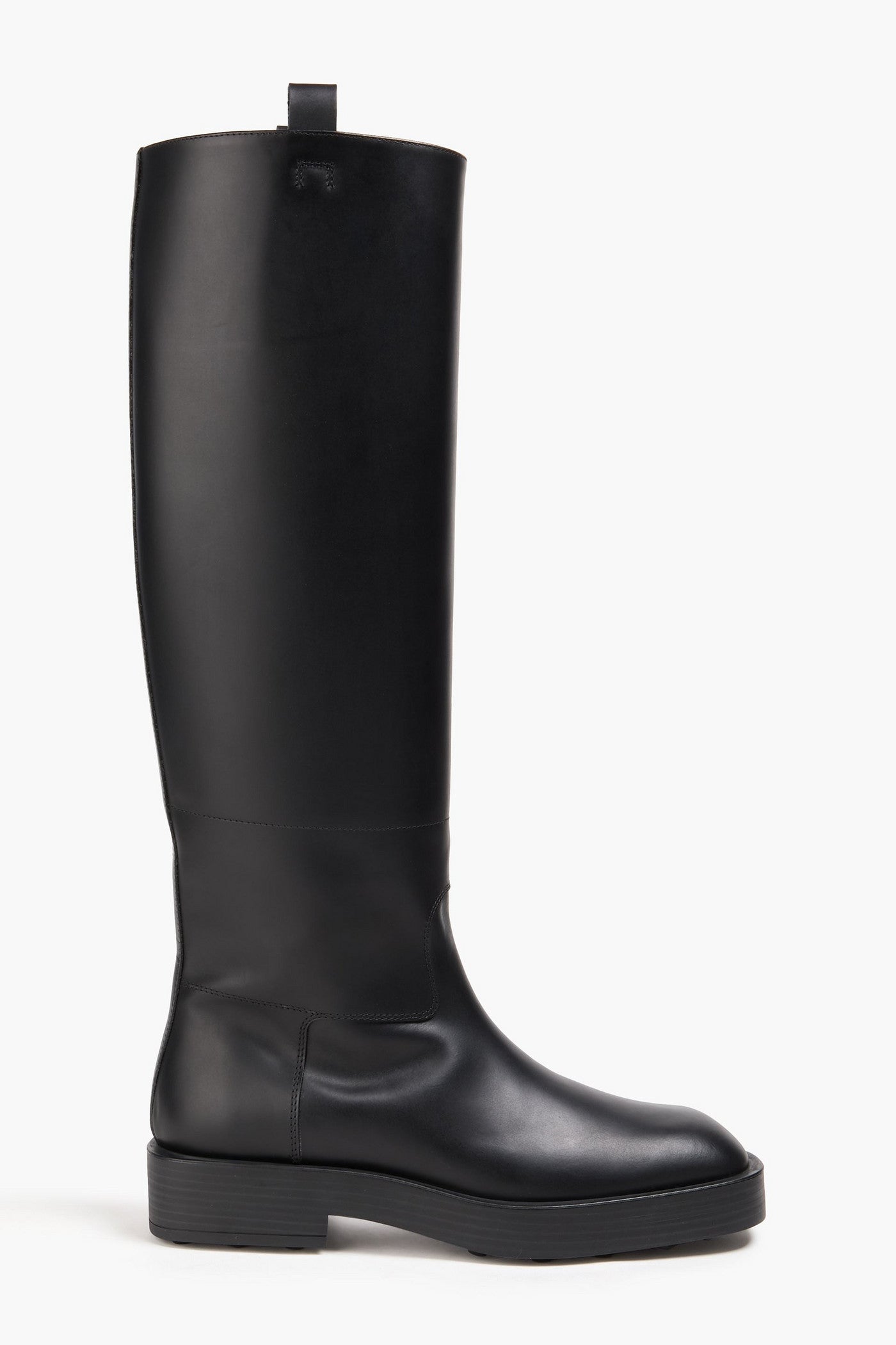 Tod's Leather Knee Boots Black Women's