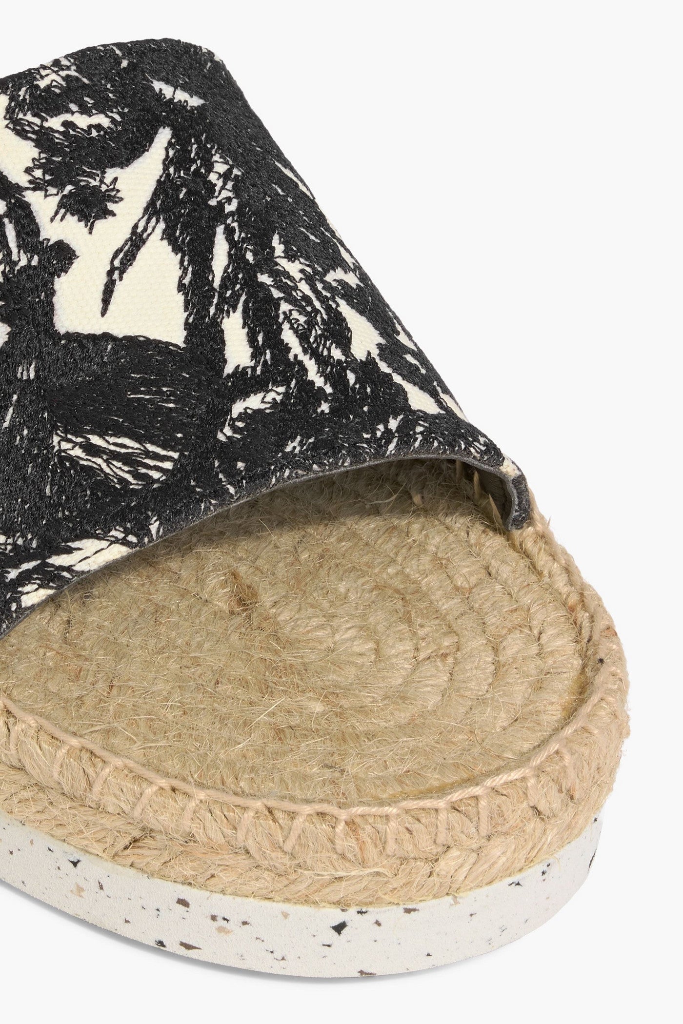 Stella Mccartney Fanana Embroidered Canvas Espadrille Slides Black Women's
