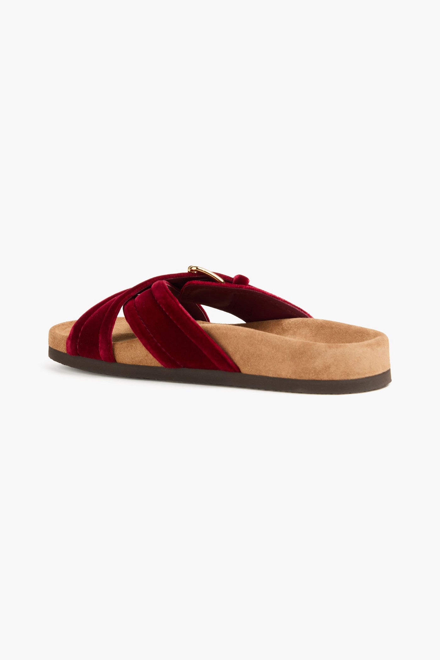 Valentino Garavani Fussfriend Buckled Velvet Slides Claret Women's