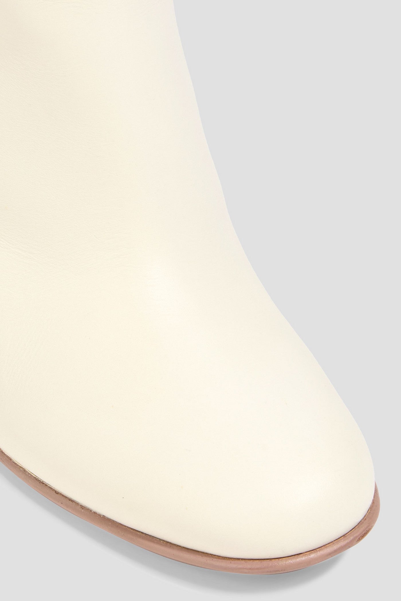 Valentino Garavani Vlogo Leather Knee Boots Ivory Women's