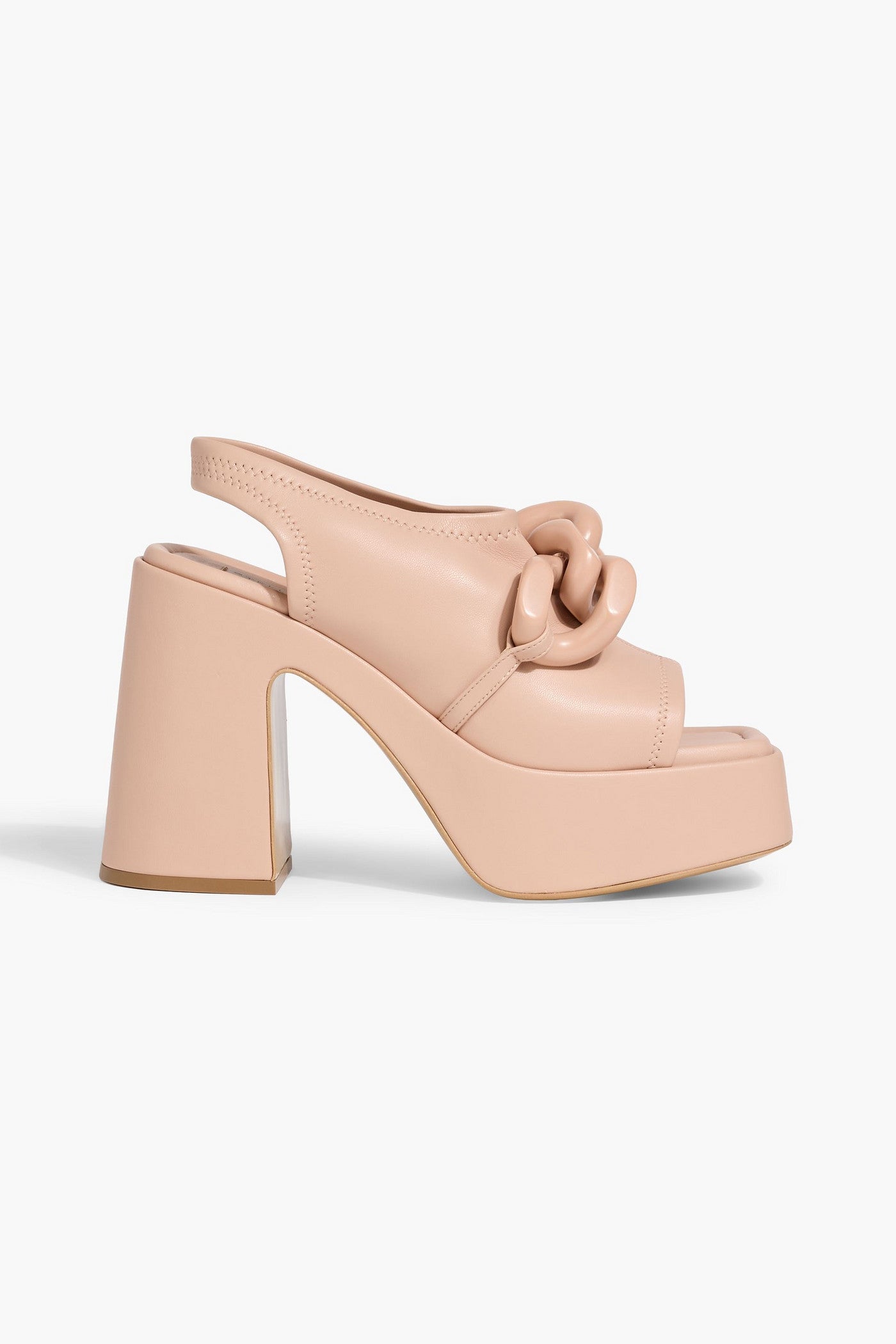 Stella Mccartney Skyla Chain-Embellished Platform Slingback Sandals Blush Women's