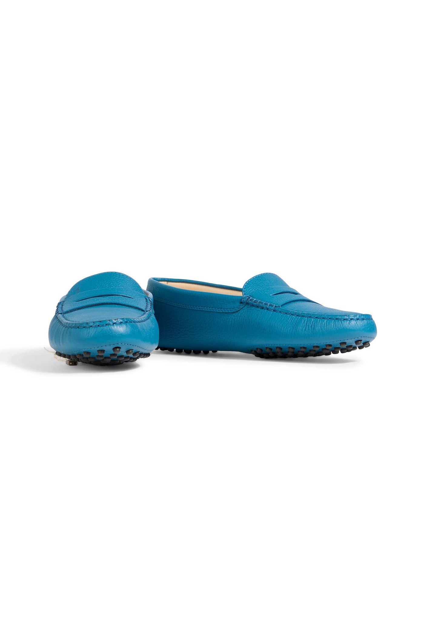 Tod's Gommino Pebbled-Leather Loafers Azure Women's