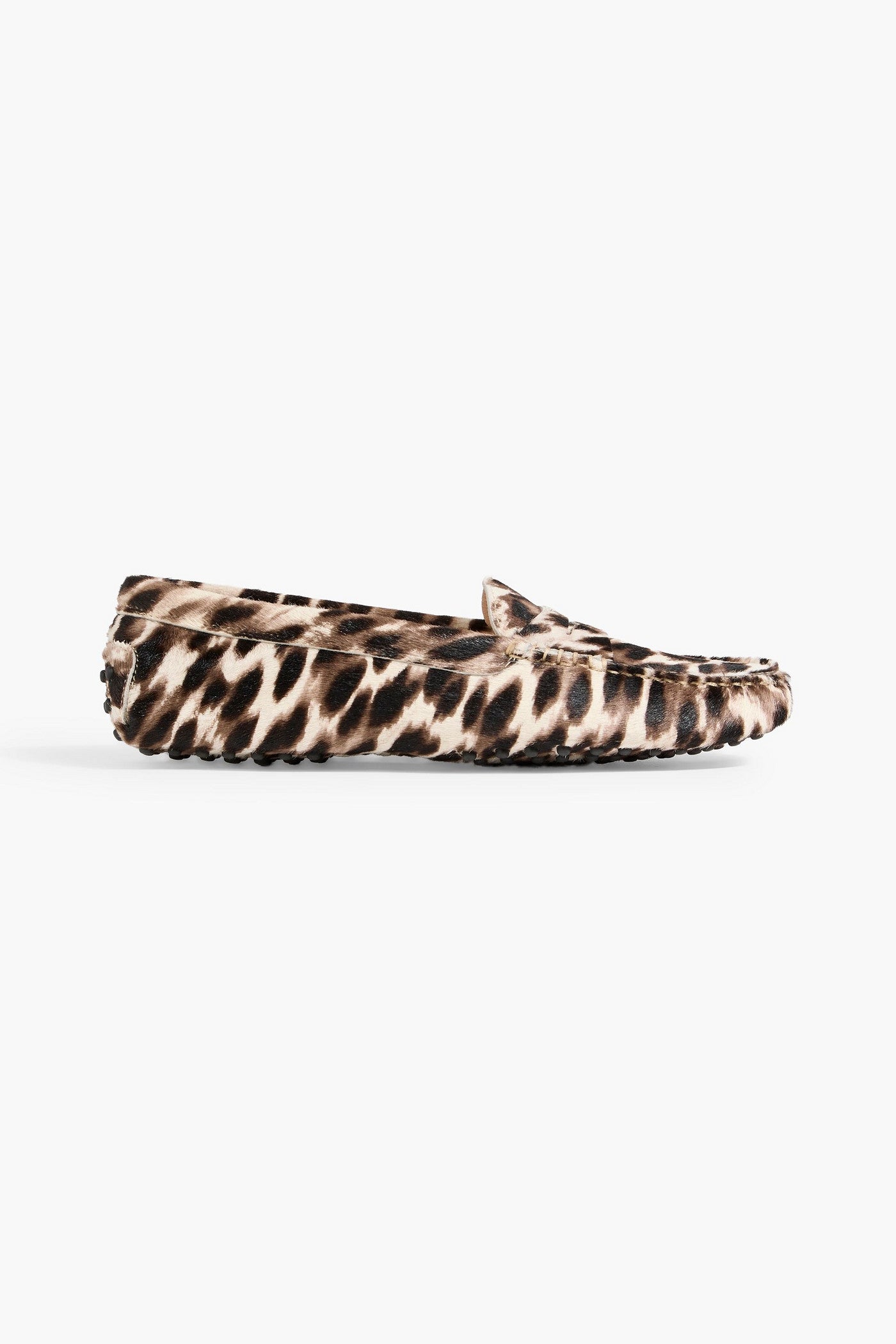 Tod's Gommino Leopard-Print Calf Hair Loafers Brown Women's