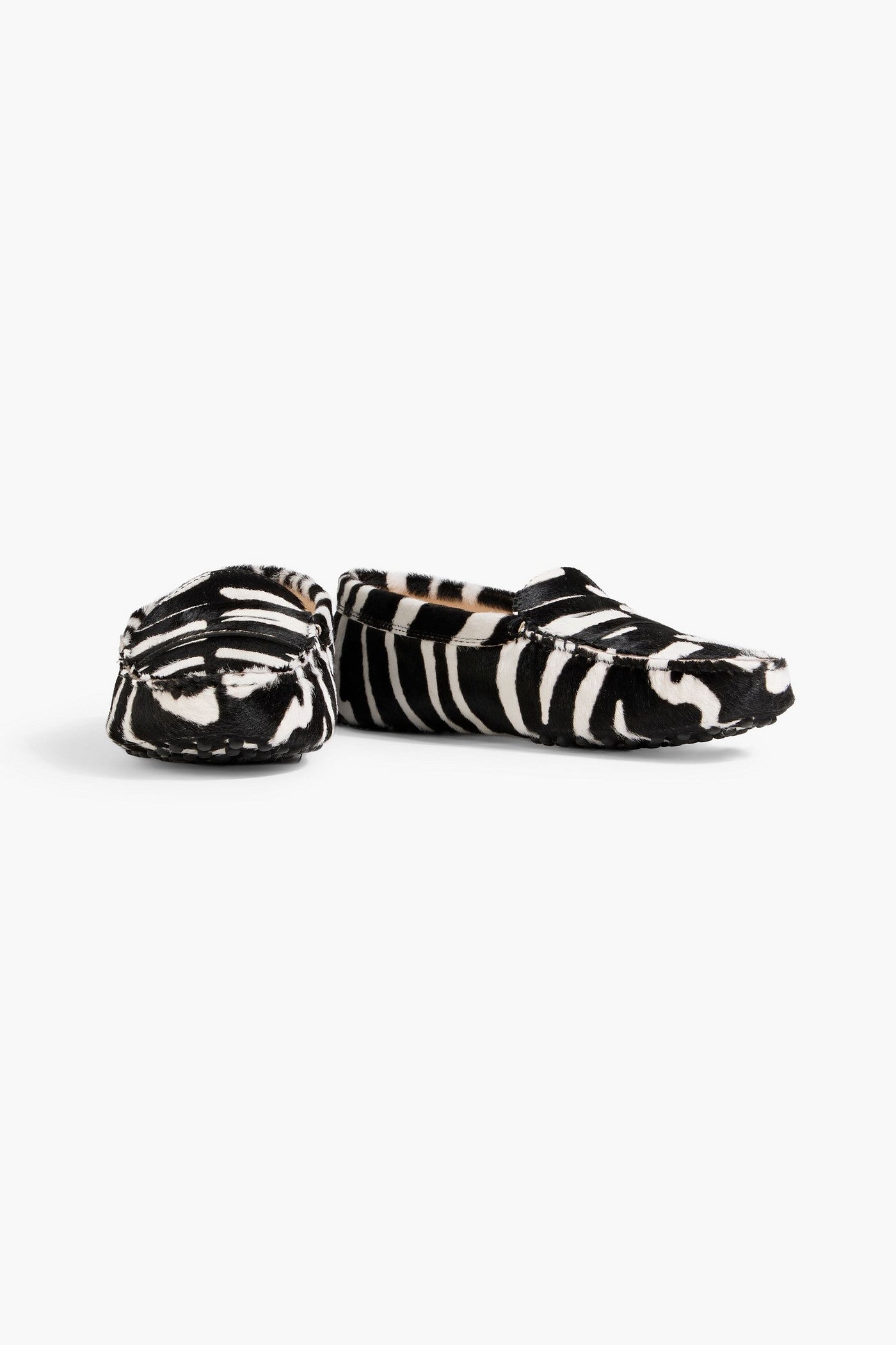 Tod's Gommino Zebra-Print Calf Hair Loafers Animal Print Women's