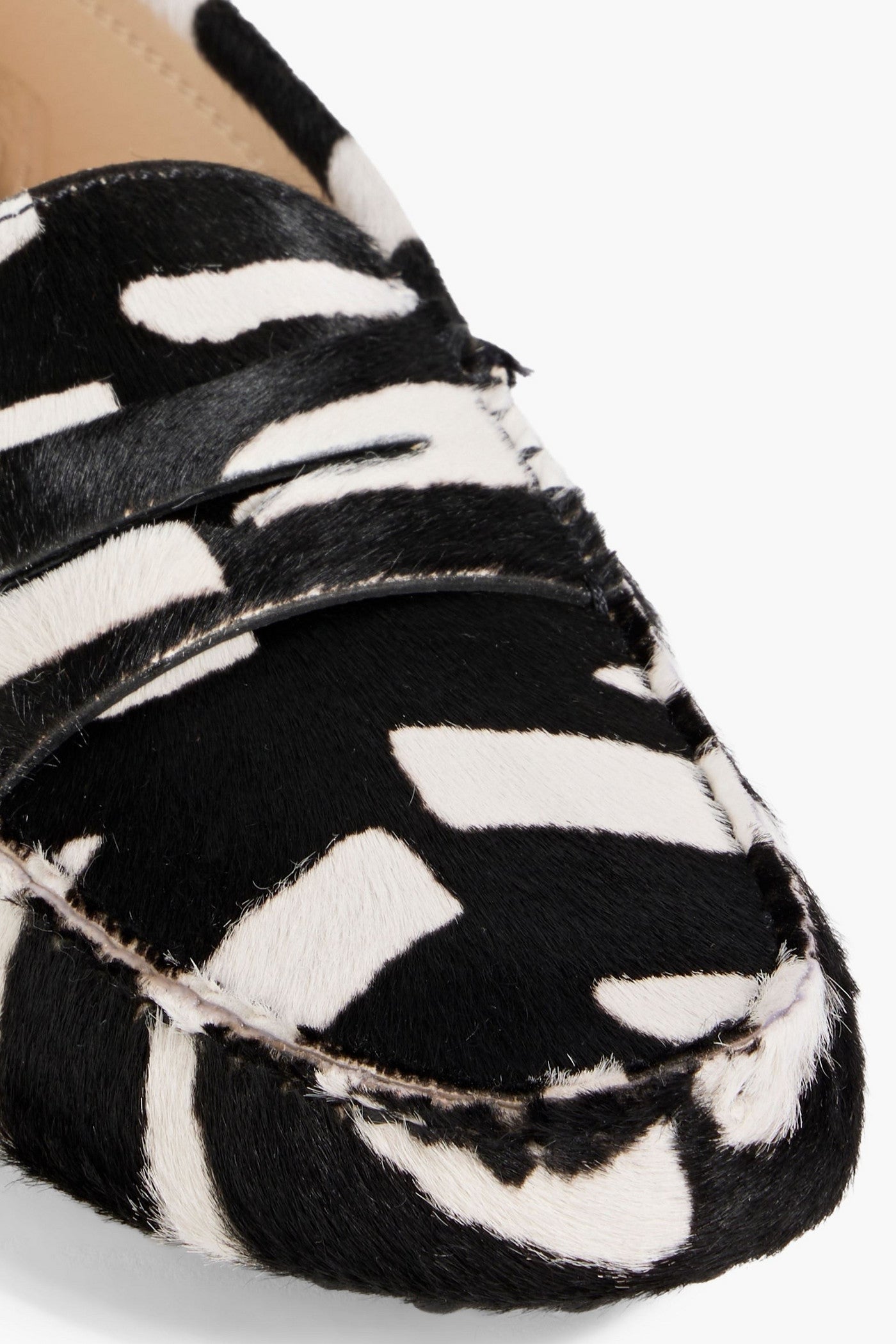 Tod's Gommino Zebra-Print Calf Hair Loafers Animal Print Women's