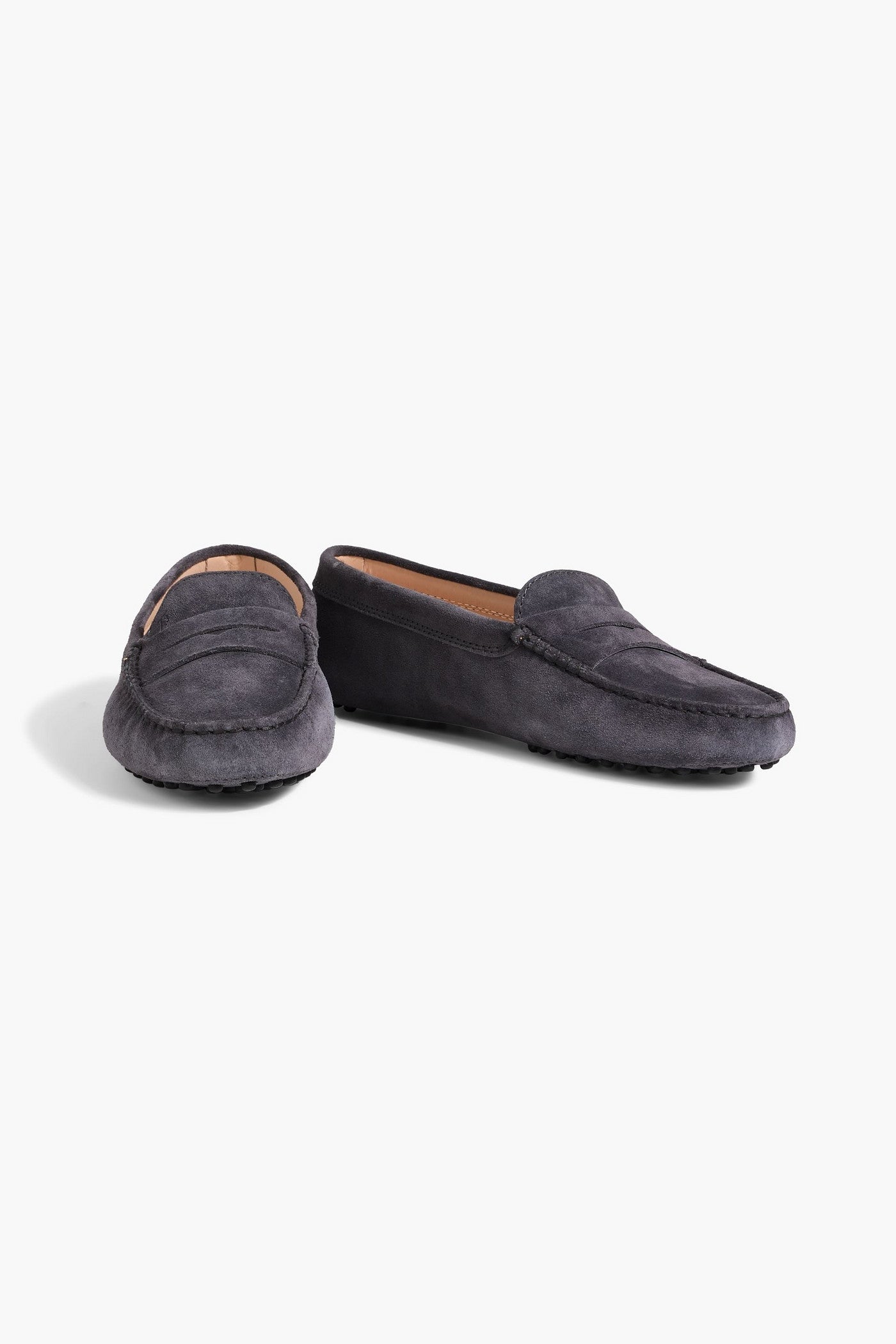 Tod's Gommino Suede Loafers Dark Gray Women's