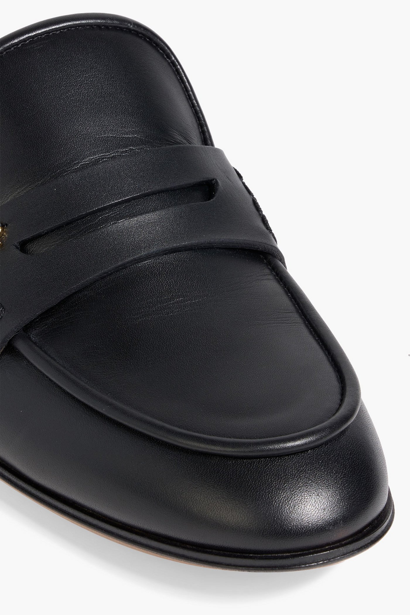 Gianvito Rossi Florio Leather Slippers Black Women's