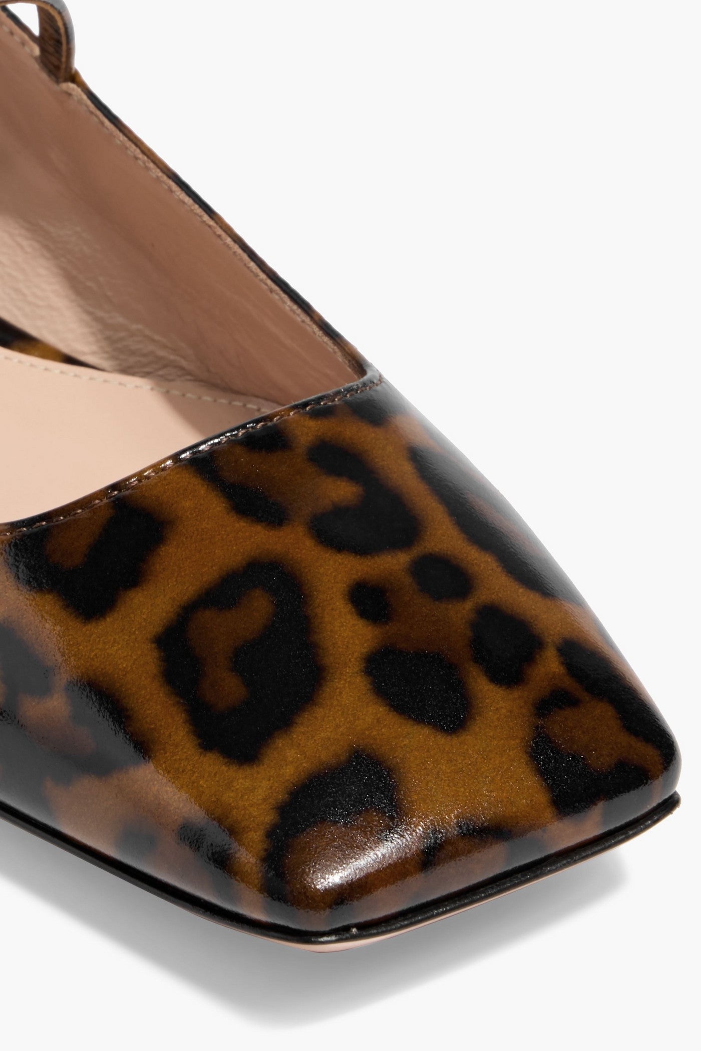 Gianvito Rossi Christina 05 Leopard-Print Glossed-Leather Mary Jane Flats Animal Print Women's