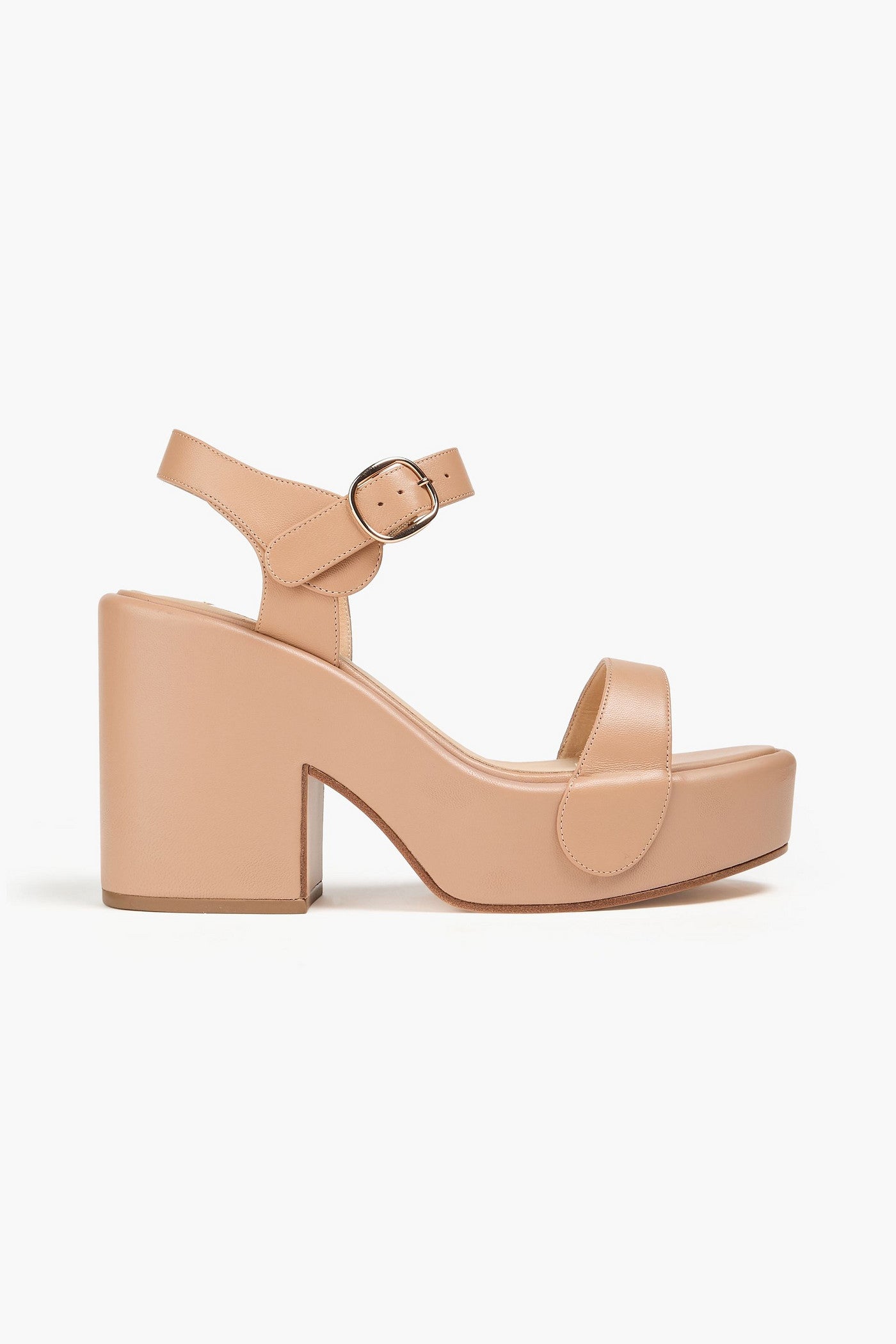 Gabriela Hearst Iris Leather Platform Sandals Sand Women's