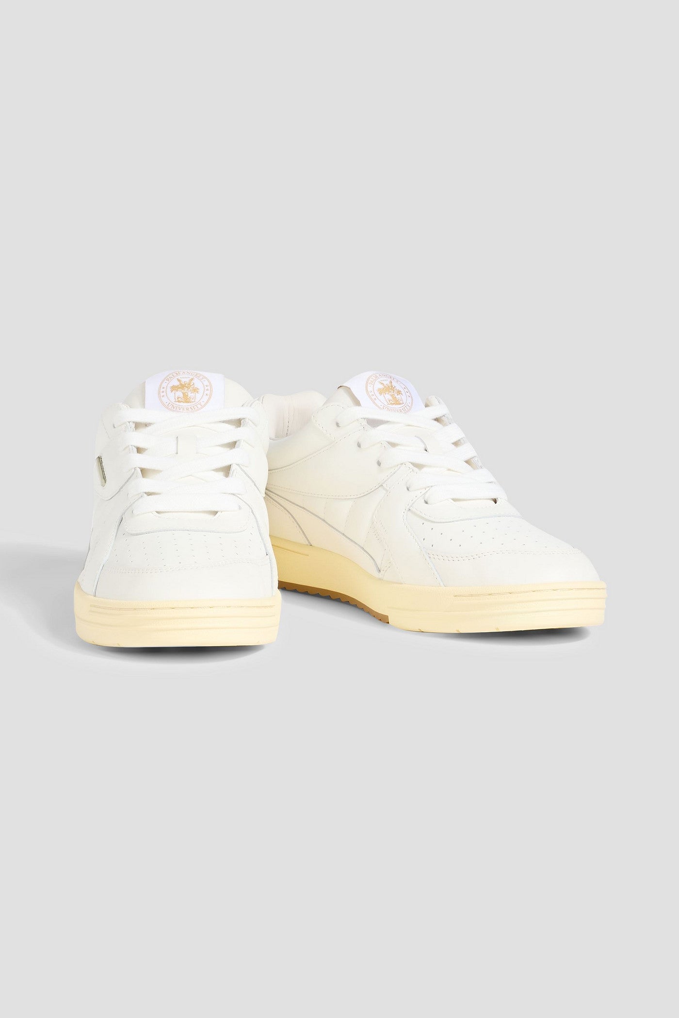 Palm Angels University Quilted Leather Sneakers White