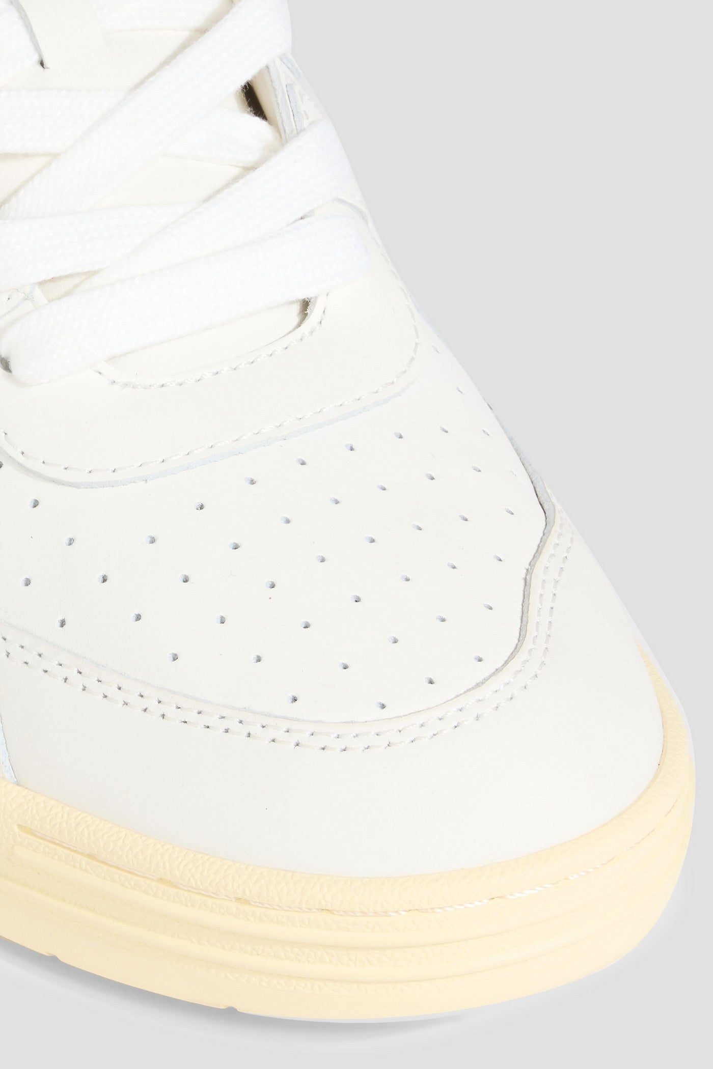 Palm Angels University Quilted Leather Sneakers White