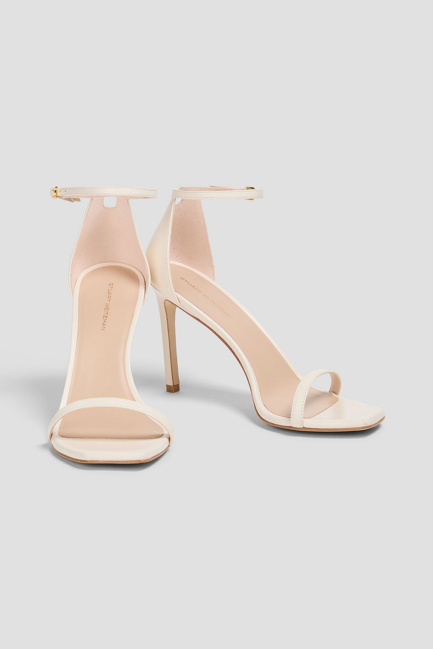 Stuart Weitzman Amelina 95 Leather Sandals Ivory Women's