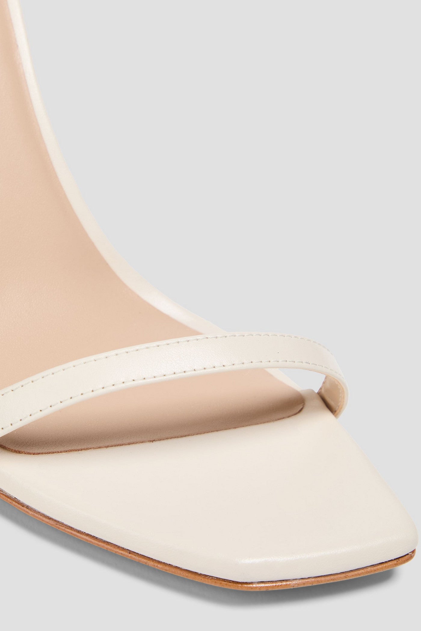 Stuart Weitzman Amelina 95 Leather Sandals Ivory Women's
