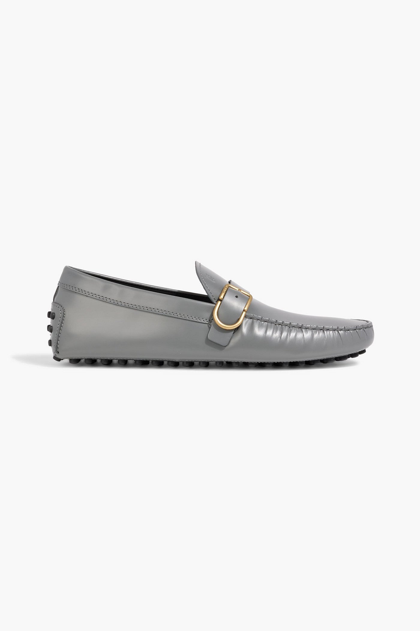 Tod's Gommino Buckled Leather Driving Shoes Gray