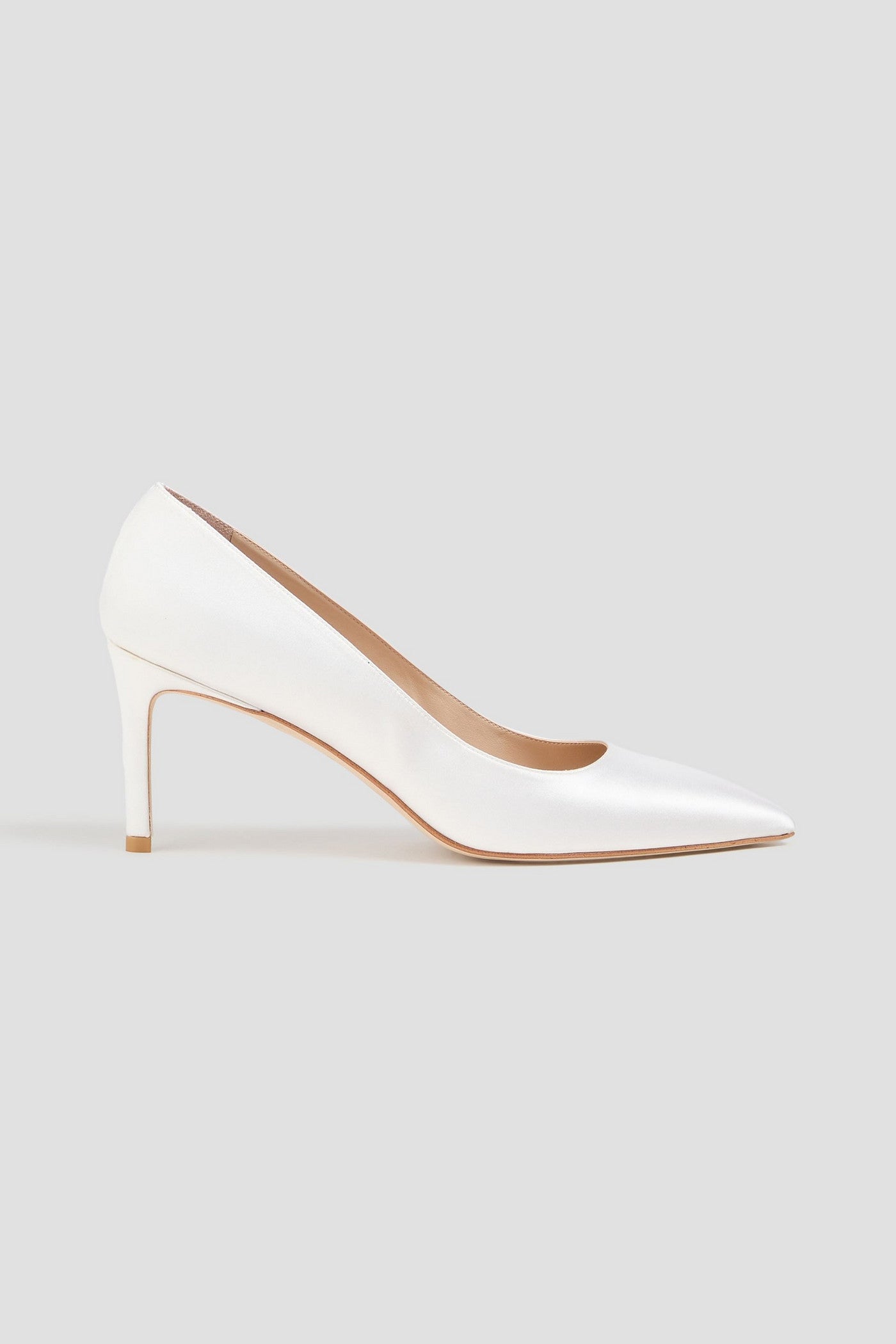 Stuart Weitzman Leigh 75 Satin Pumps Off-White Women's