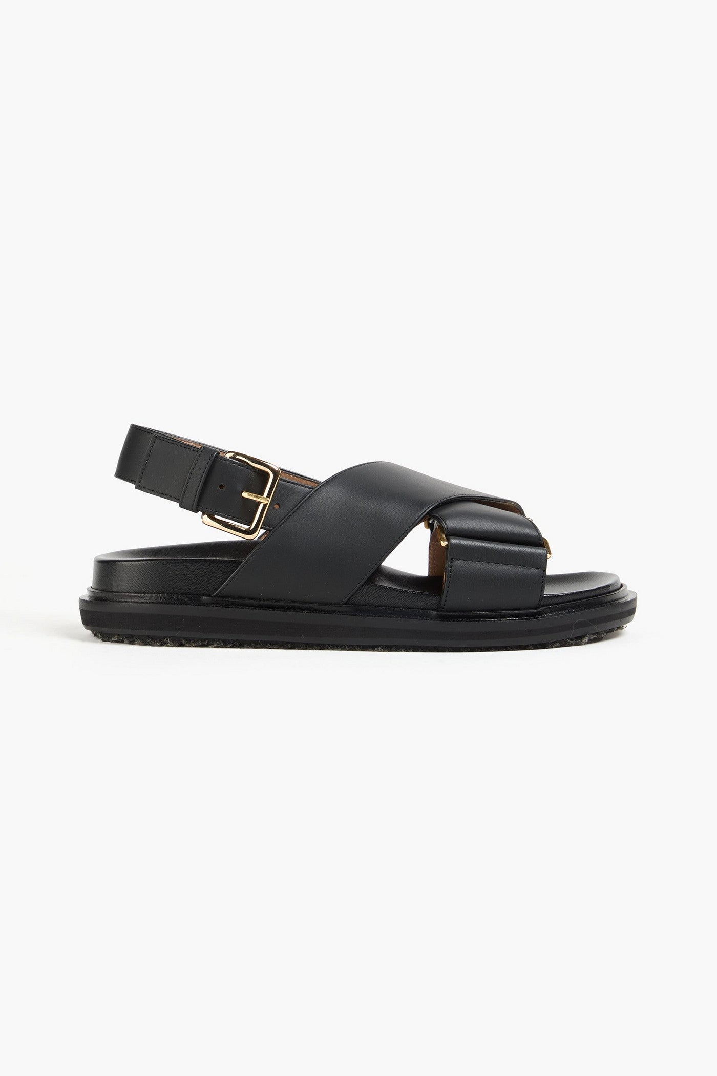 Marni Fussbett Leather Slingback Sandals Black Women's