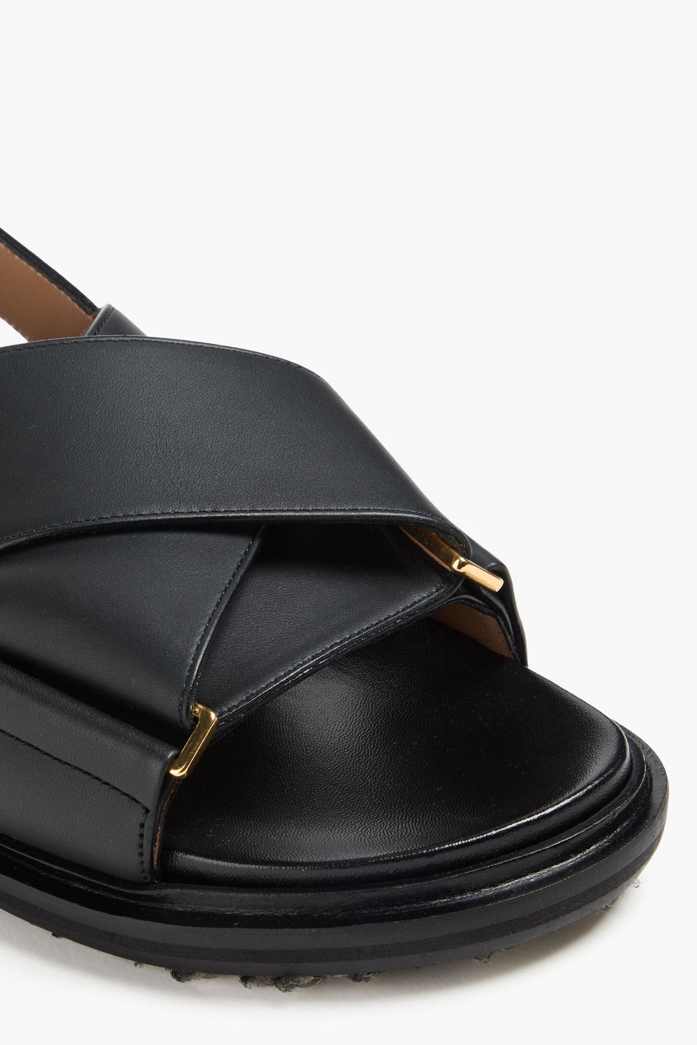 Marni Fussbett Leather Slingback Sandals Black Women's