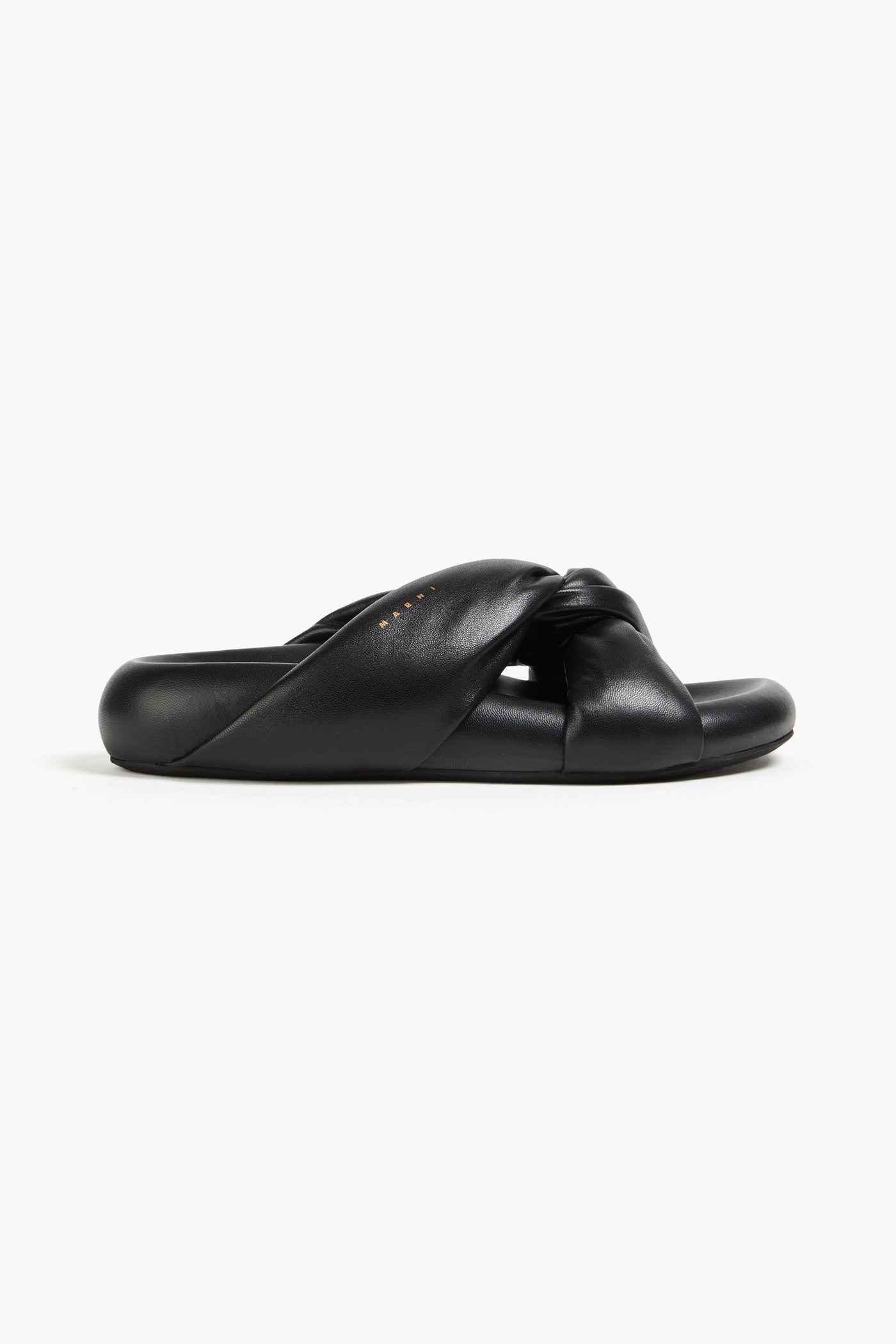 Marni Twisted Leather Sandals Black Women's