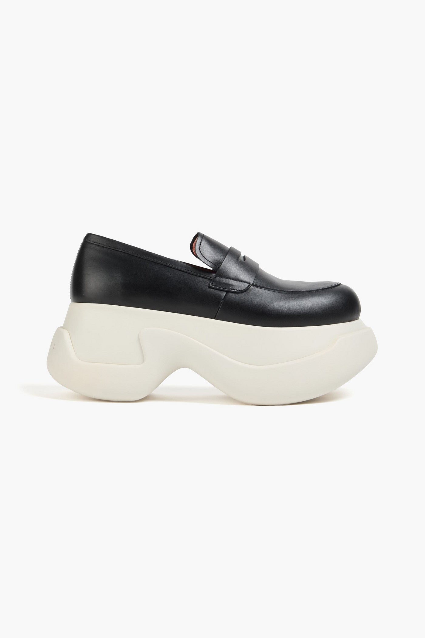 Marni Leather Platform Loafers Black Women's
