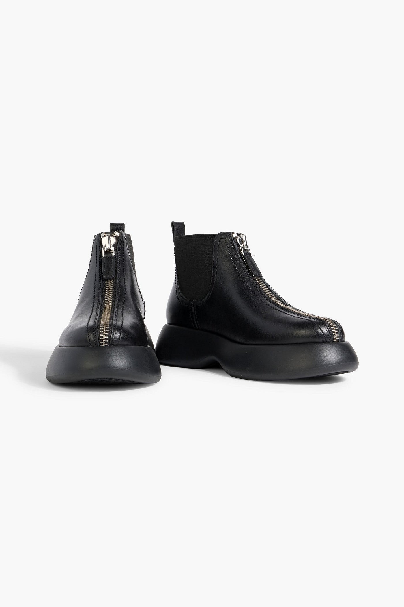 3.1 Phillip Lim Mercer Leather Platform Ankle Boots Black Women's