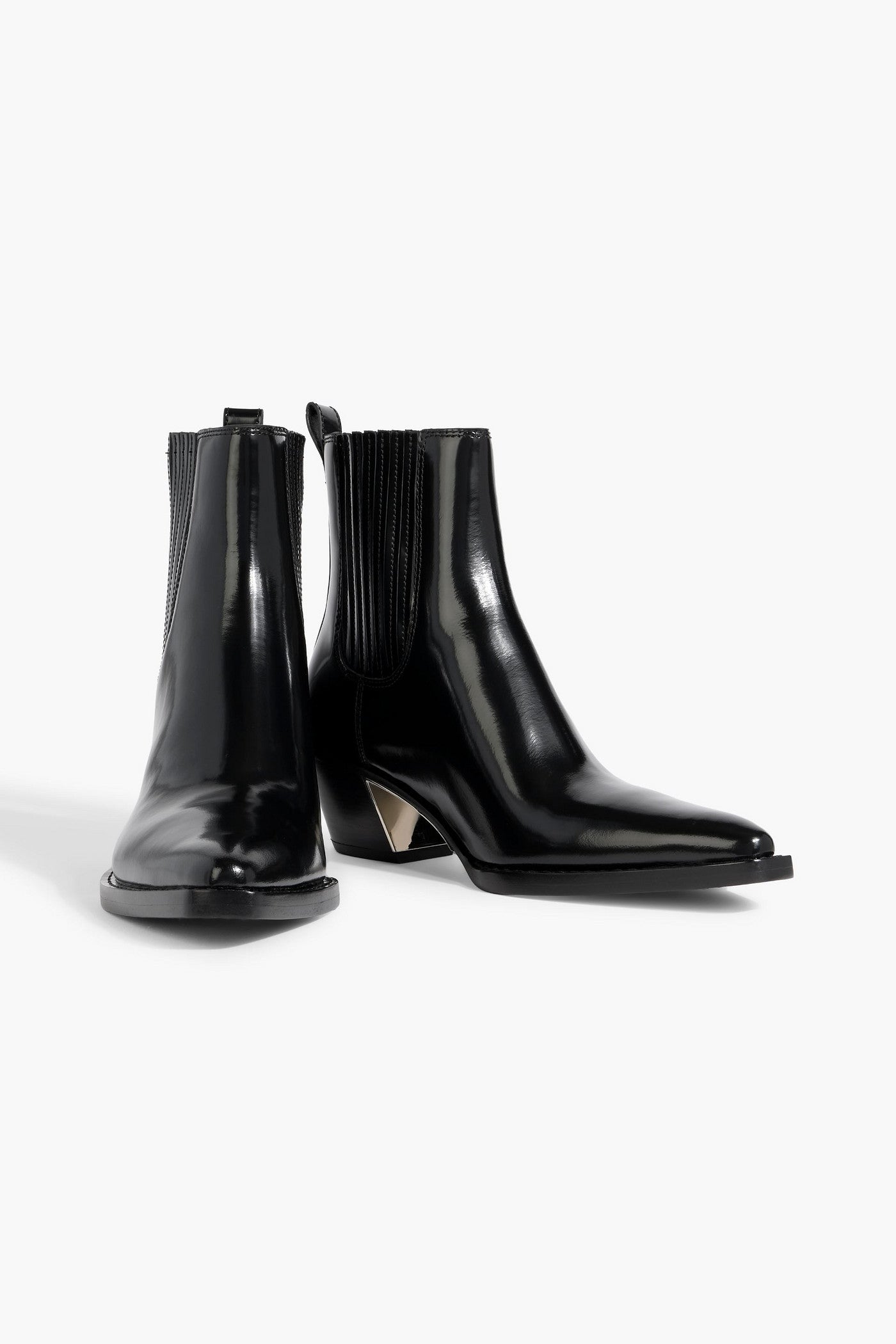 3.1 Phillip Lim Downtown Glossed-Leather Ankle Boots Black Women's