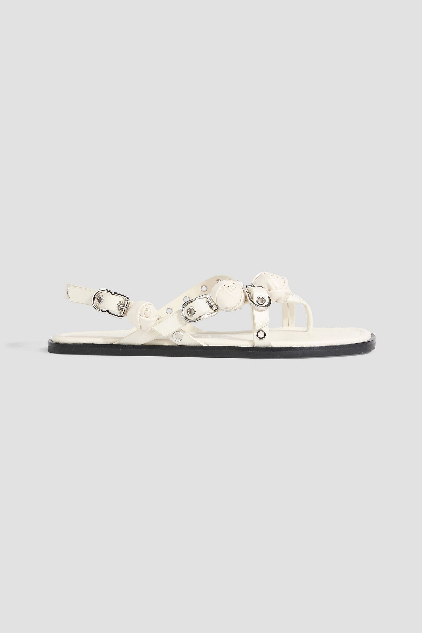 3.1 Phillip Lim Knotted Leather Slingback Sandals Off-White Women's