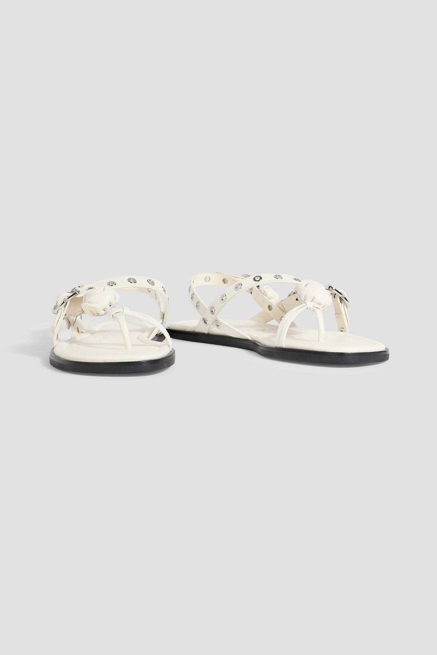 3.1 Phillip Lim Knotted Leather Slingback Sandals Off-White Women's