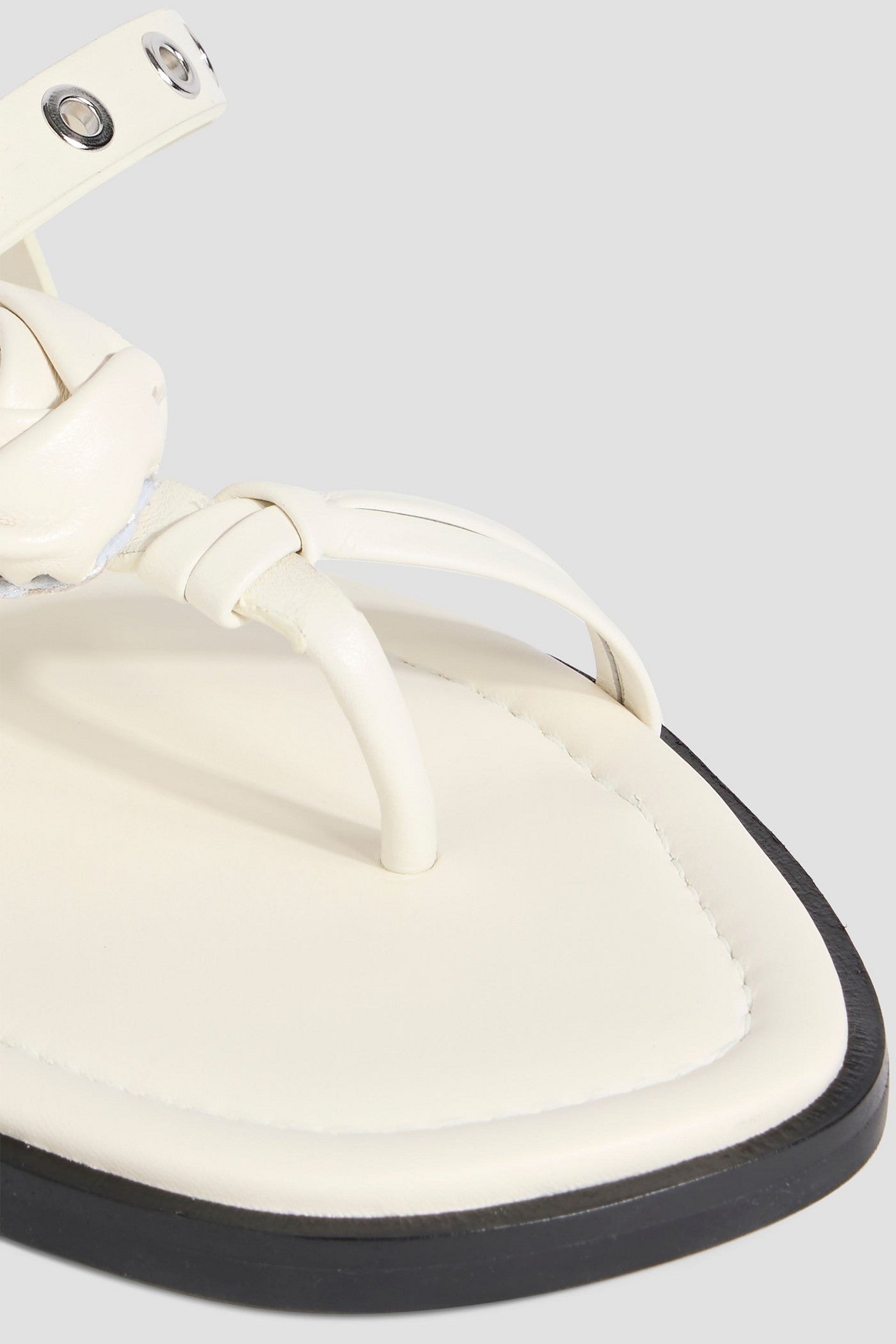 3.1 Phillip Lim Knotted Leather Slingback Sandals Off-White Women's