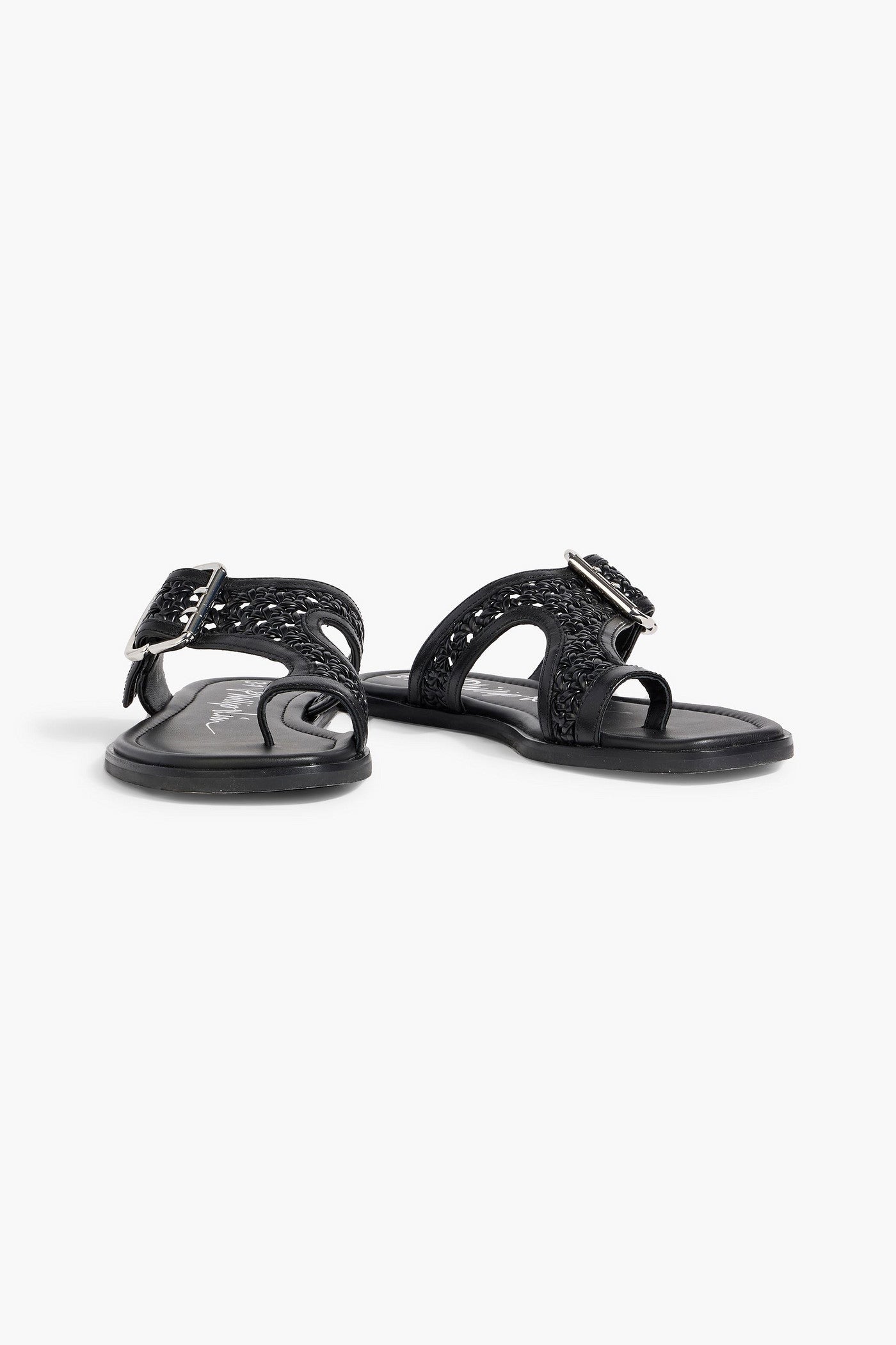 3.1 Phillip Lim Z-Strap Macram Leather Sandals Black Women's