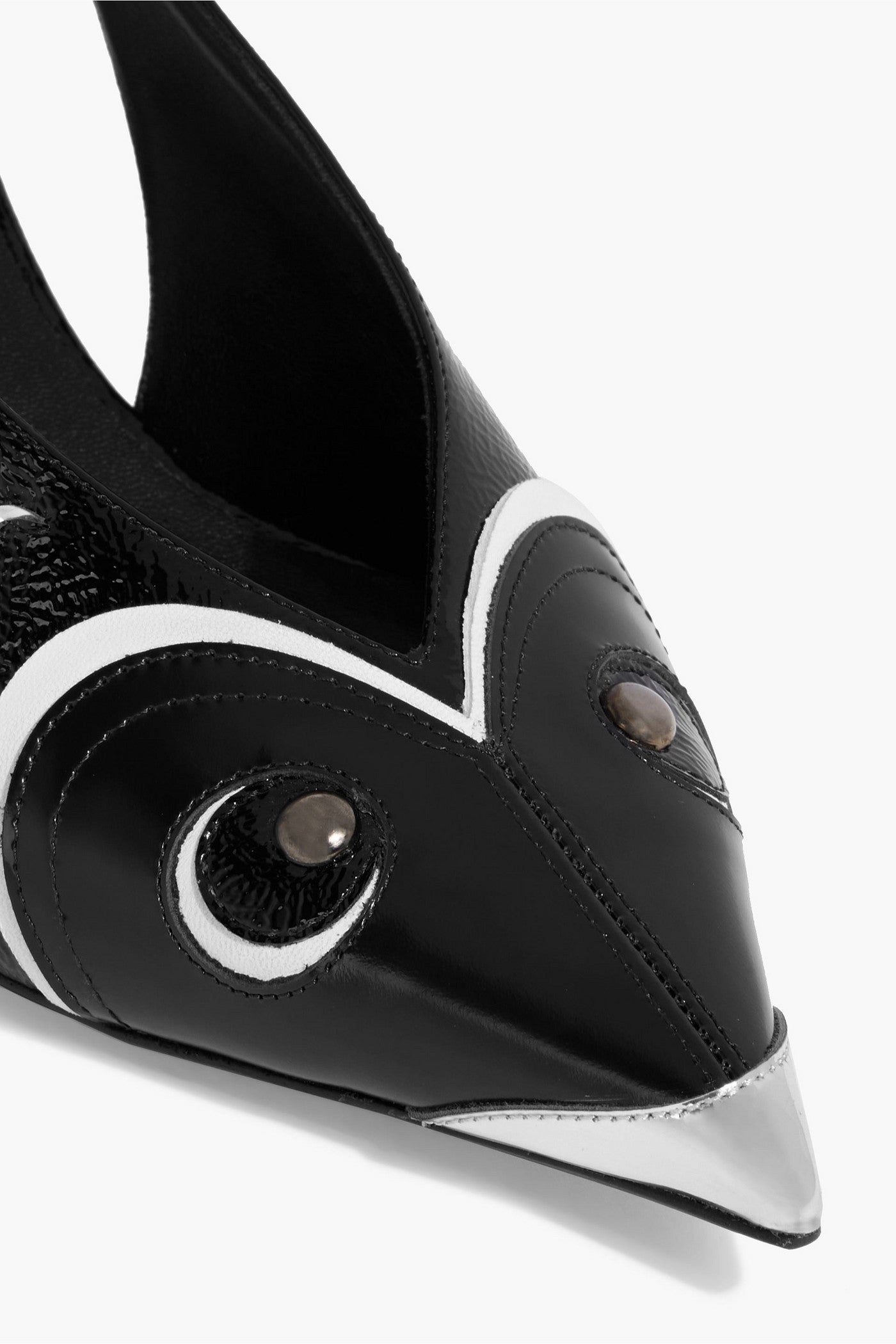 Pucci Embellished Smooth And Patent-Leather Slingback Pumps Black Women's