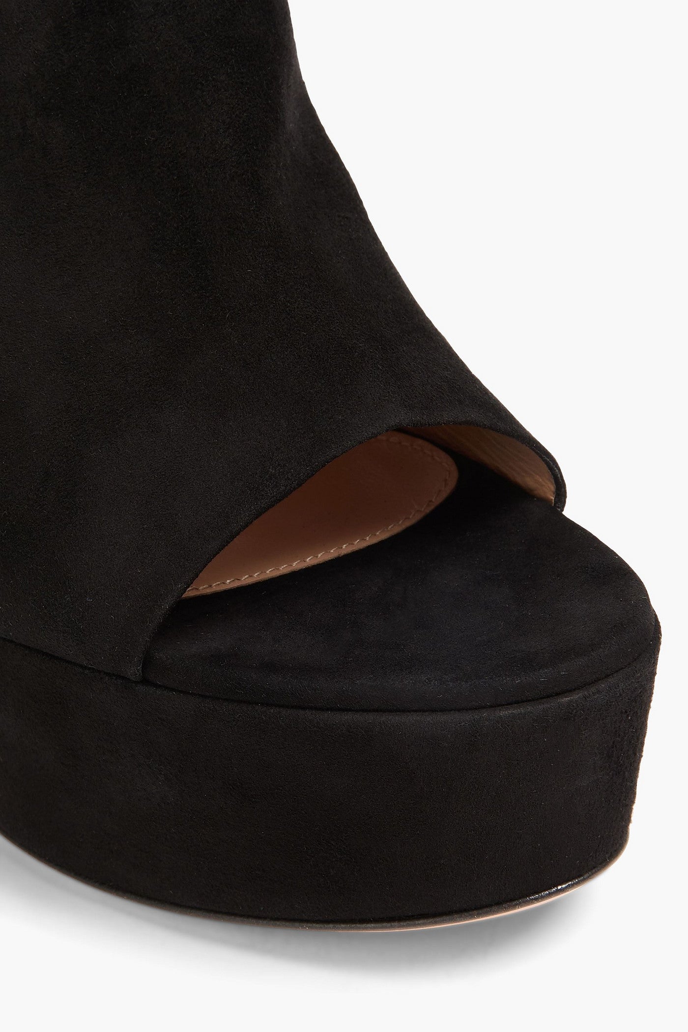 Gianvito Rossi Holly 120 Suede Platform Mules Black Women's