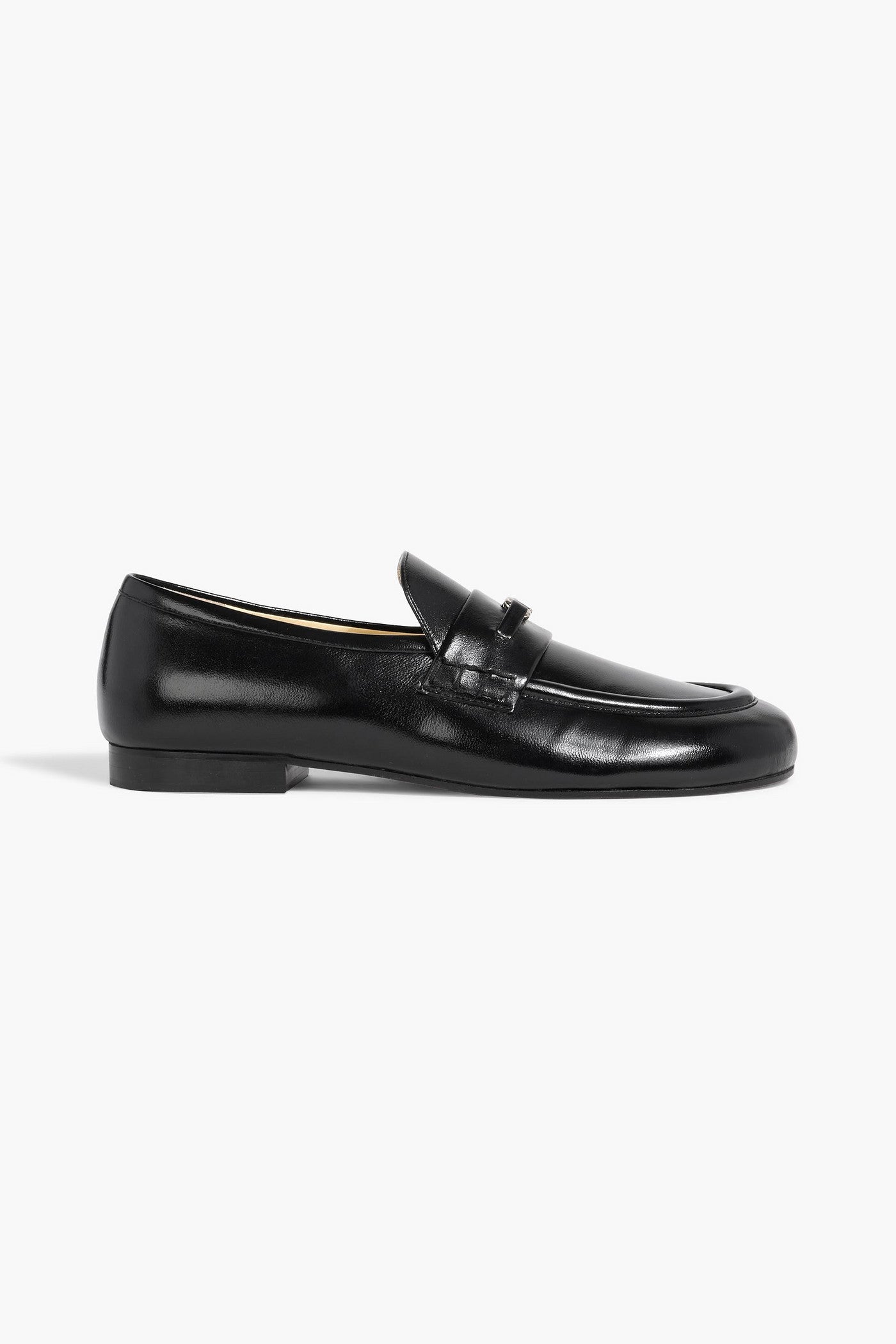 Proenza Schouler Mini Monogram Embellished Glossed-Leather Loafers Black Women's