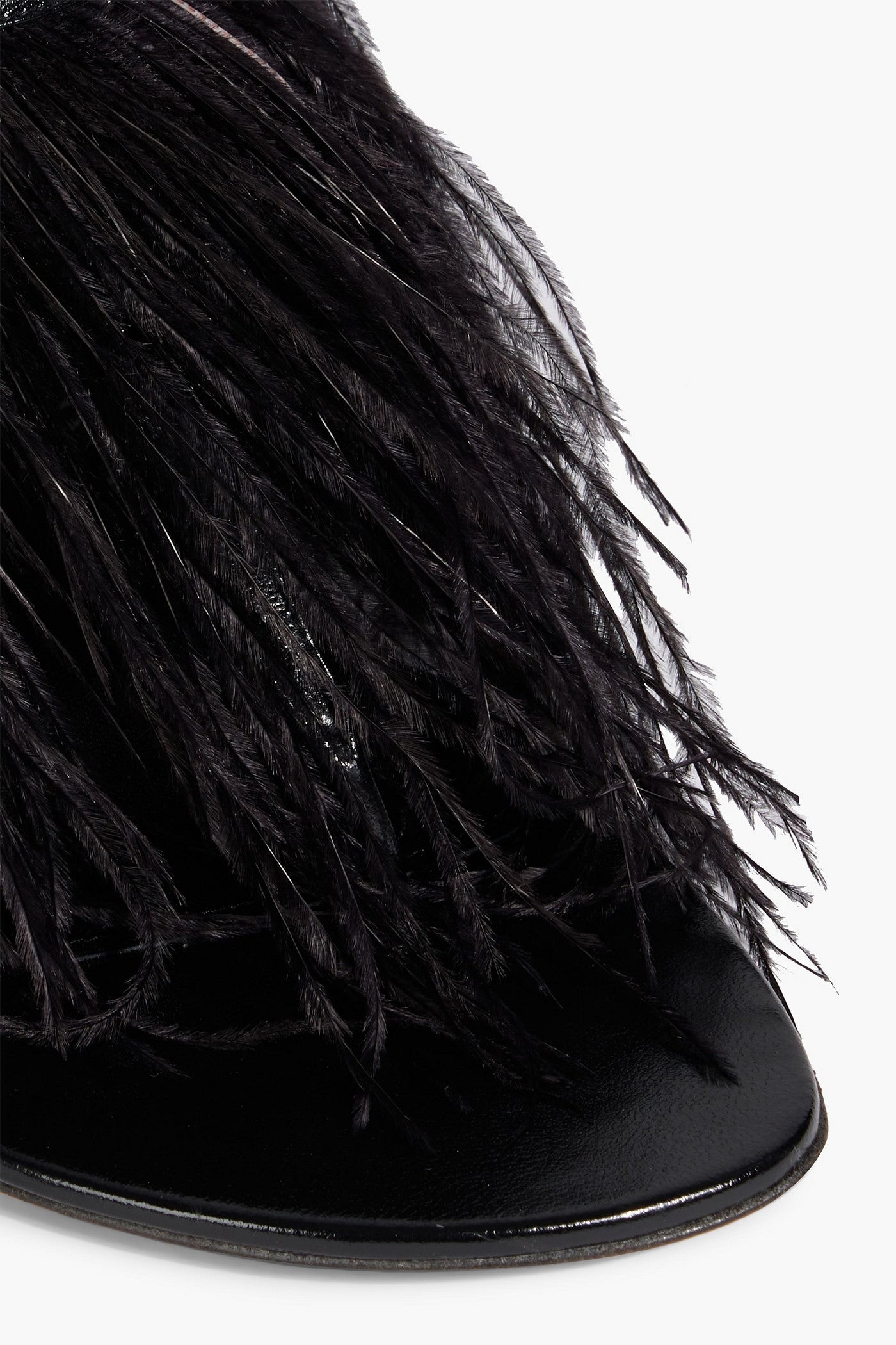 Proenza Schouler Feather-Embellished Leather Sandals Black Women's