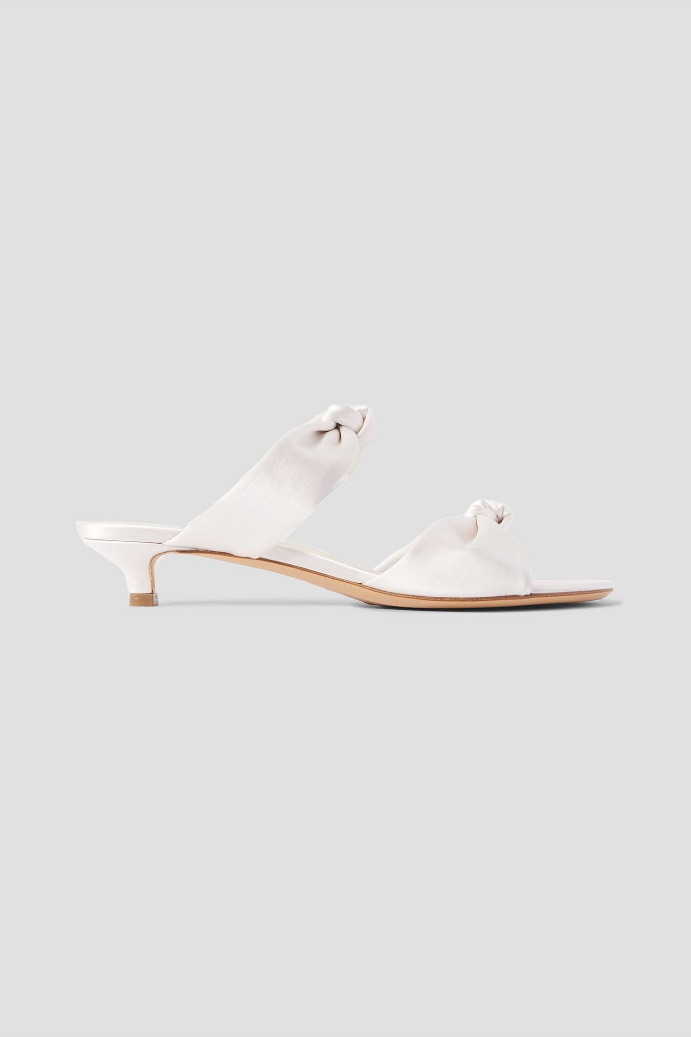 Le Monde Beryl Knot Satin Sandals Ivory Women's