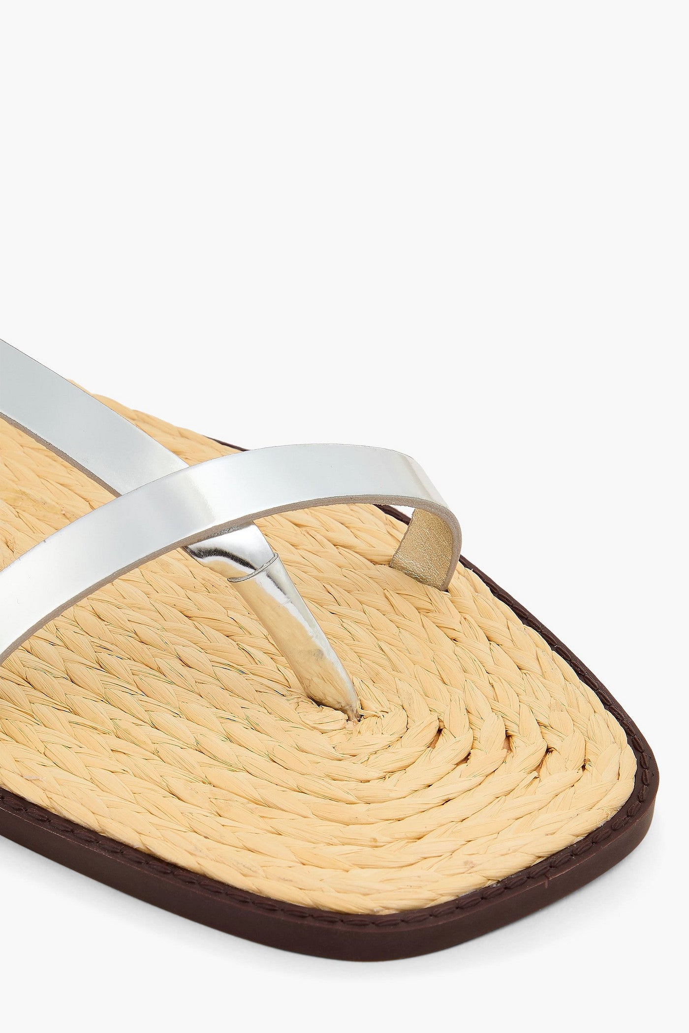 Farm Rio Mirrored-Leather Sandals Silver Women's
