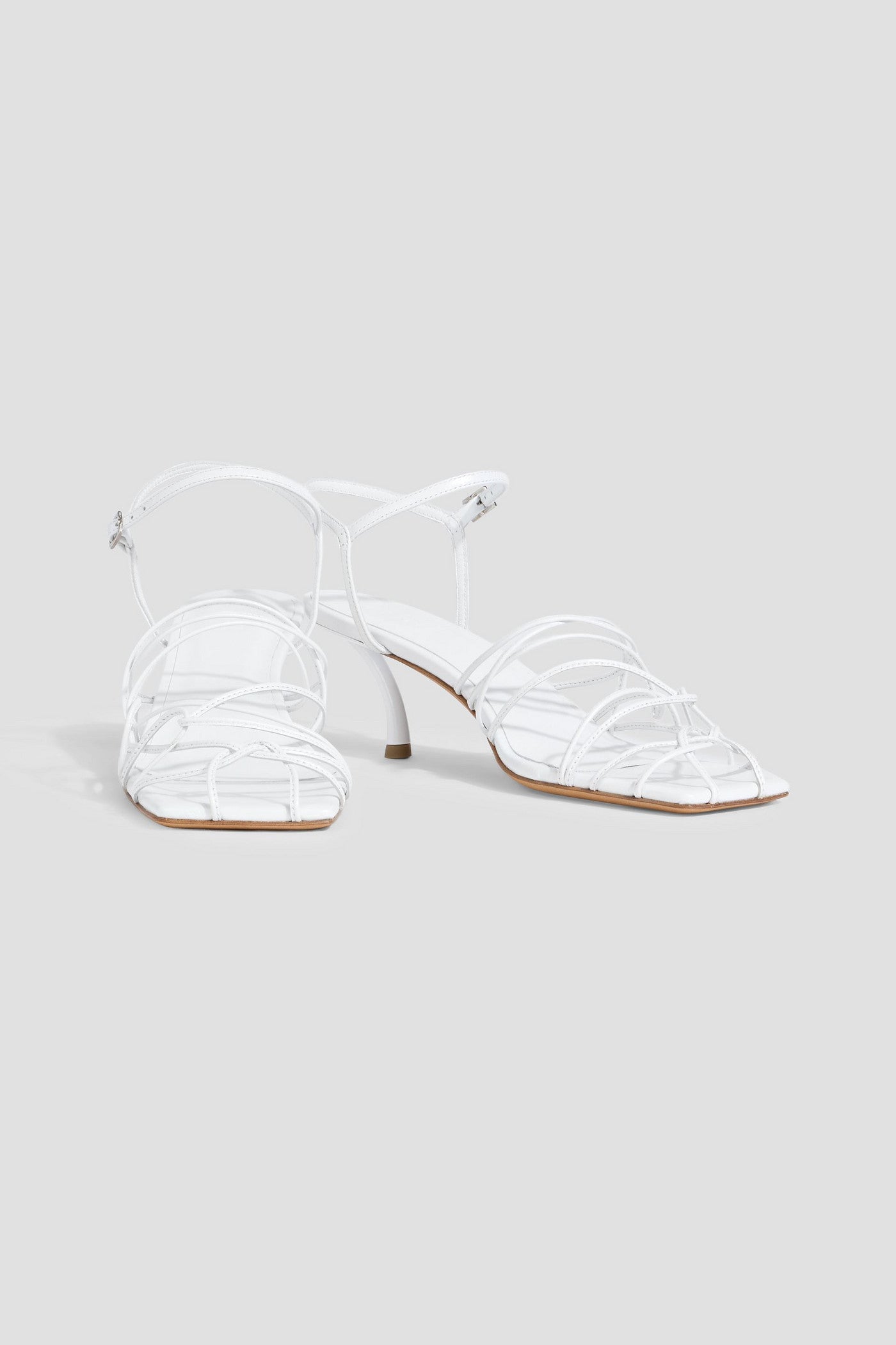 Tibi Betty Leather Sandals White Women's