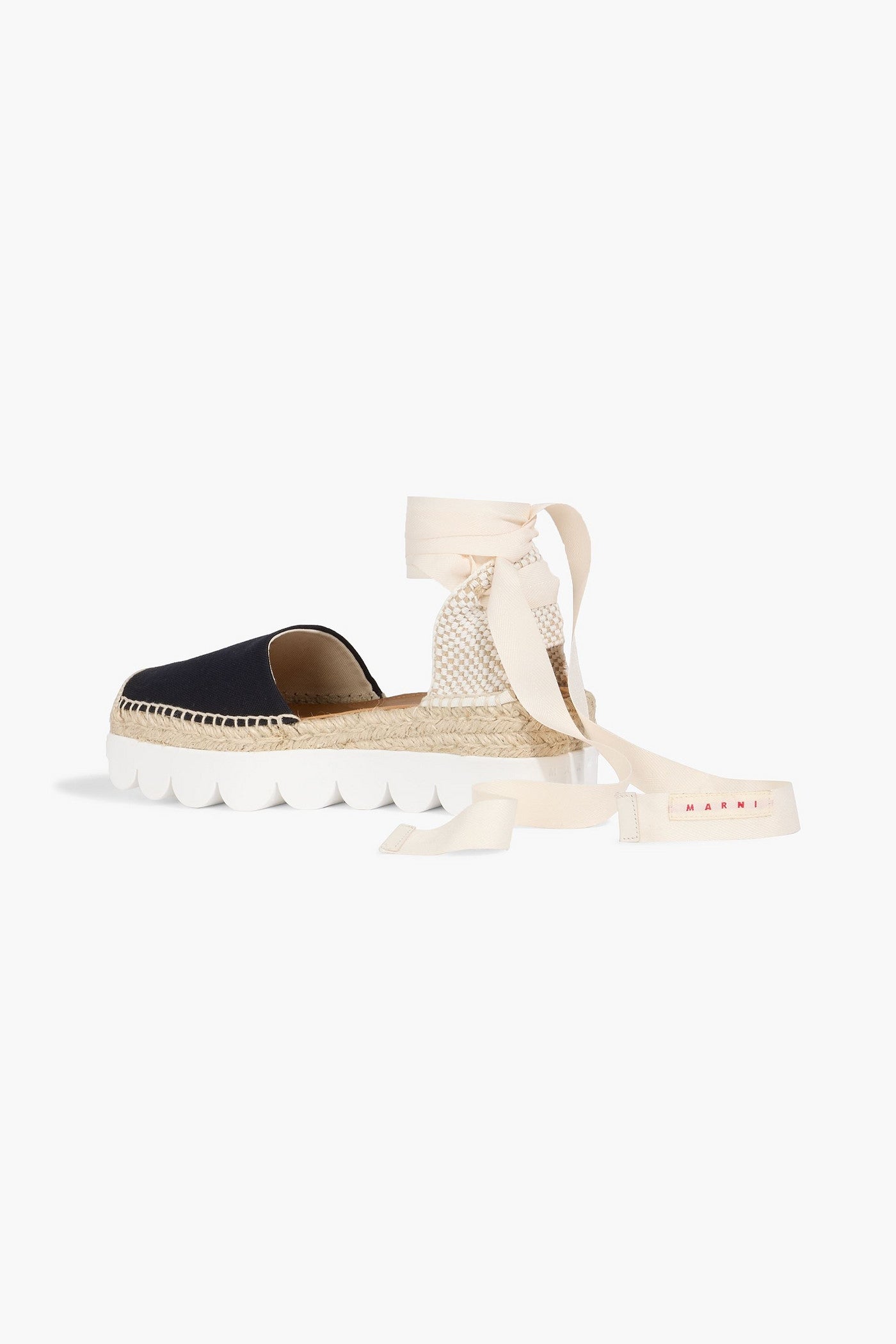 Marni Canvas Platform Espadrilles Black Women's