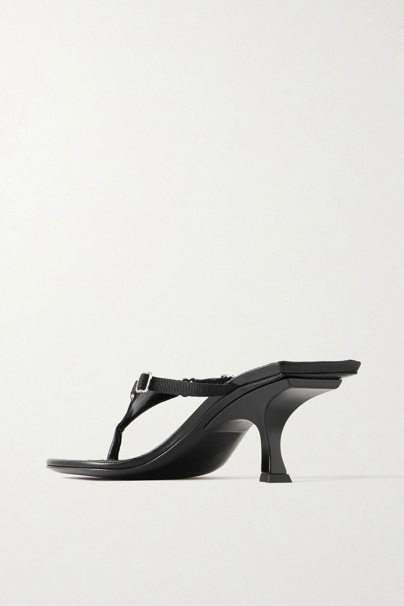 The Attico Bes Embellished Grosgrain-Trimmed Leather Mules Black Women's