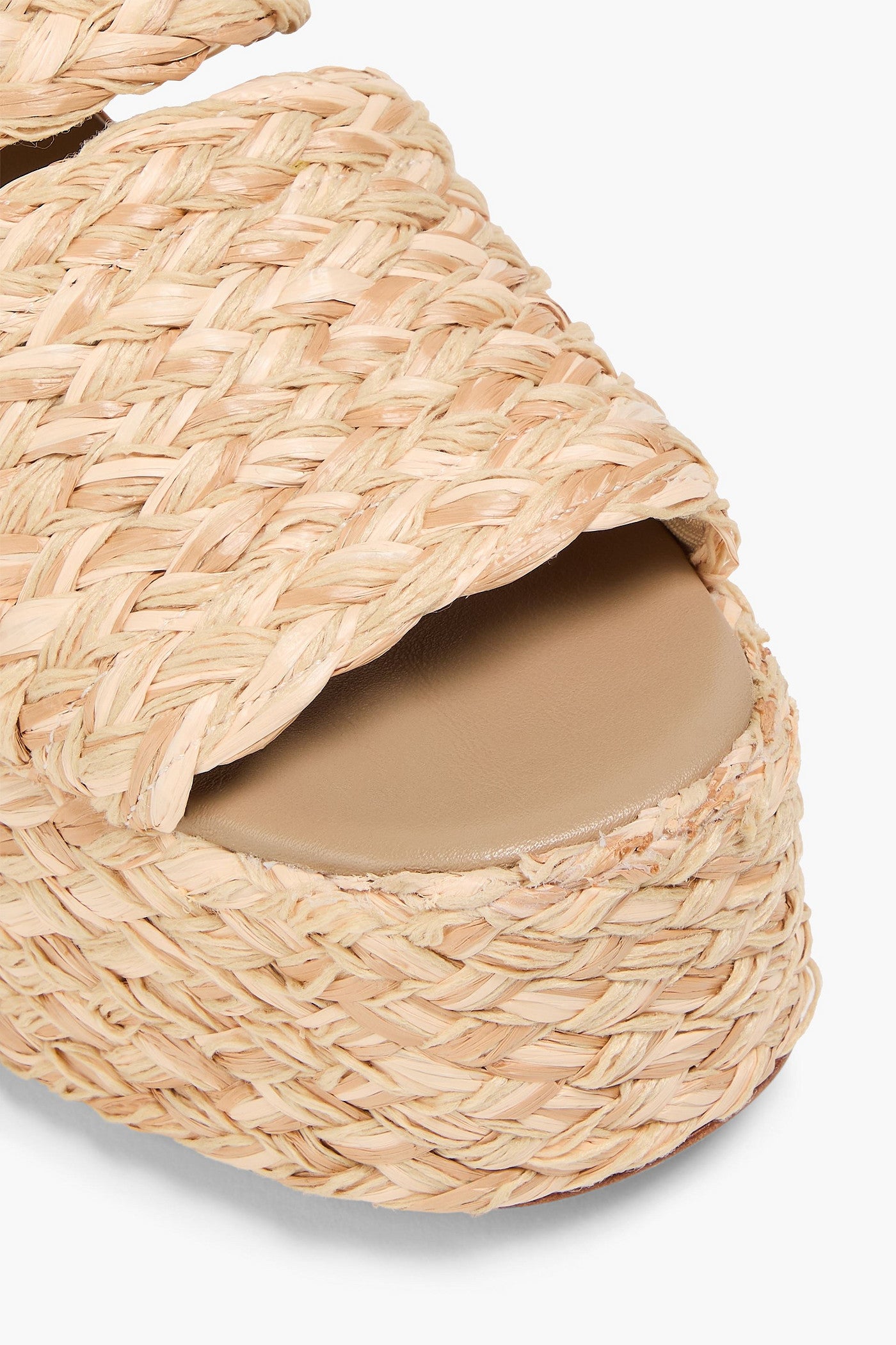 Farm Rio Faux Raffia Platform Mules Neutral Women's