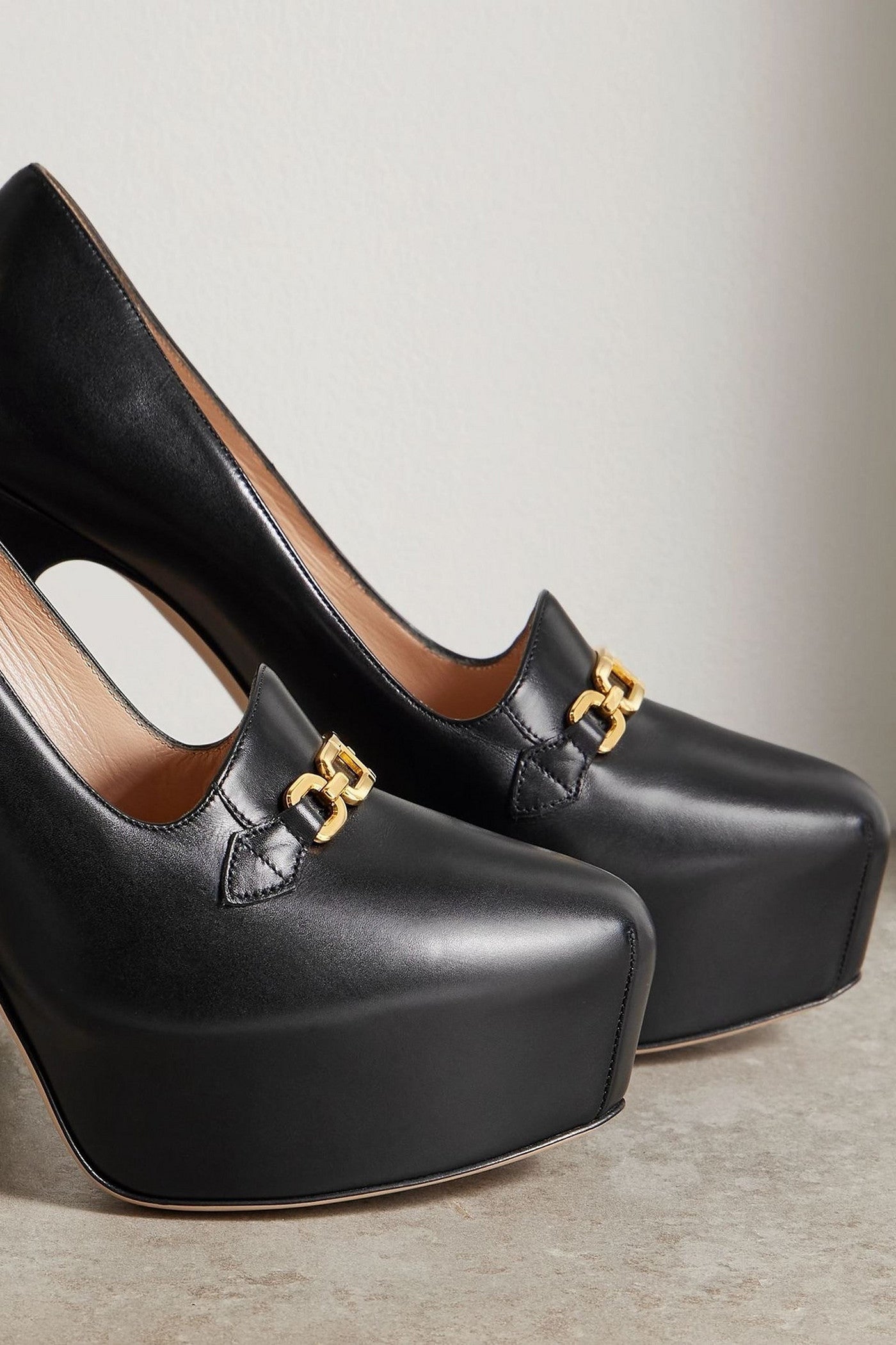 Tom Ford Embellished Leather Platform Pumps Black Women's